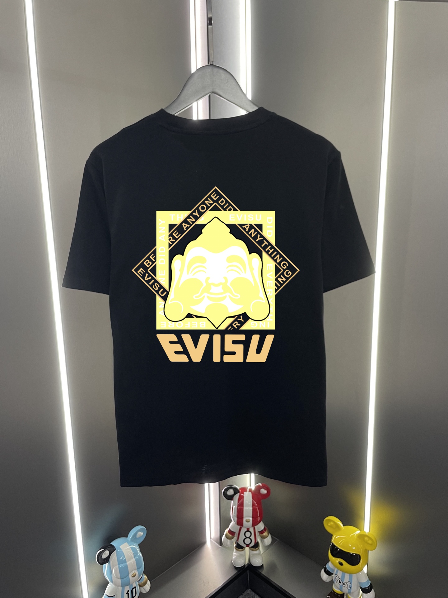 Camiseta de manga corta P60 Evisu Fukujin 2026 nueva, cuello redondo, casual y holgada, con estampado de letr…