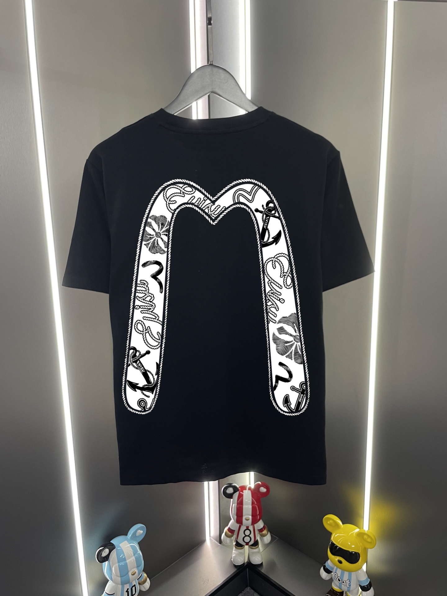 P60 Evisu Fukujin 2026 nuevo estilo frente cabeza de Buda detrás gran M estampado休闲 suelto cuello redondo camiseta de m…