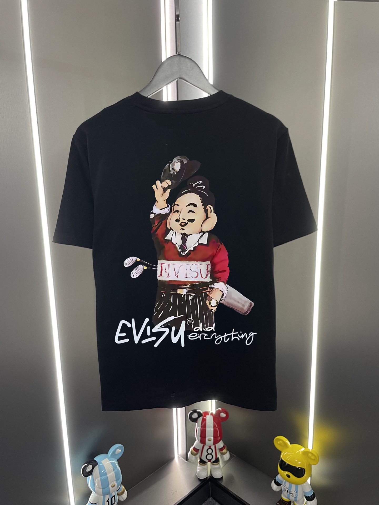 P60 Evisu Fukujin 2026 nuevo estilo letras gaviota cabeza de Buda estampado休闲 suelto cuello redondo camiseta de manga c…