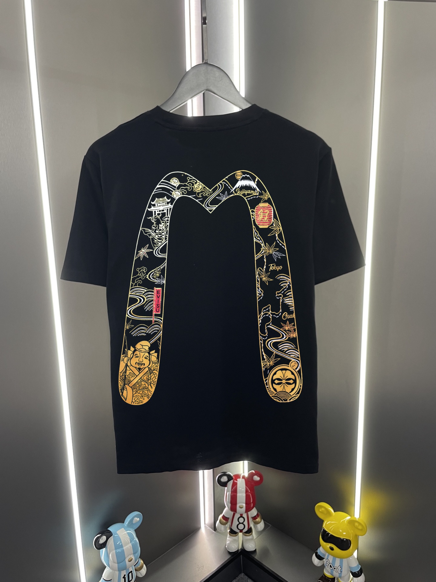 P60 Evisu Fushin 2026 nueva camiseta de manga corta con cuello redondo, holgada y casual, con estampado de gaviota, M g…