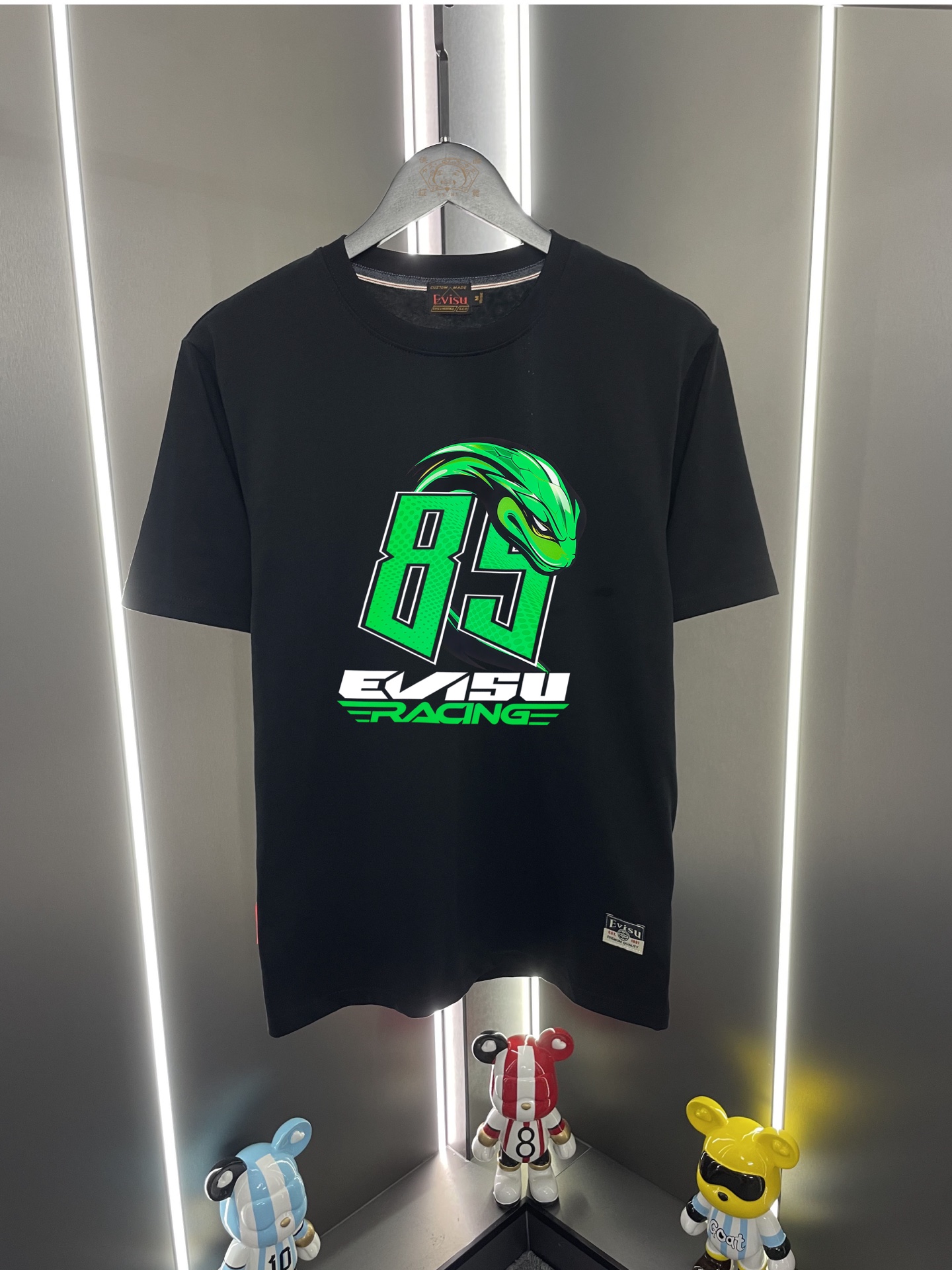 P60 Evisu Fushin 2026 nueva camiseta de manga corta con cuello redondo, holgada y casual, con estampado de le…