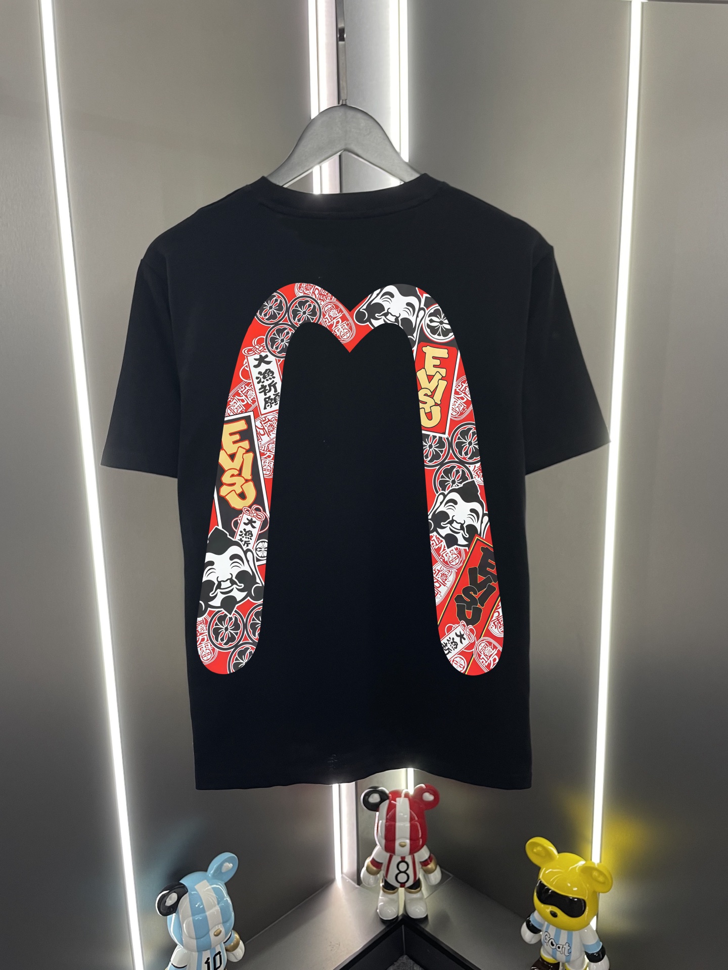 P60 Evisu Fushin 2026 nueva camiseta de manga corta con cuello redondo, holgada y casual, con estampado de ga…