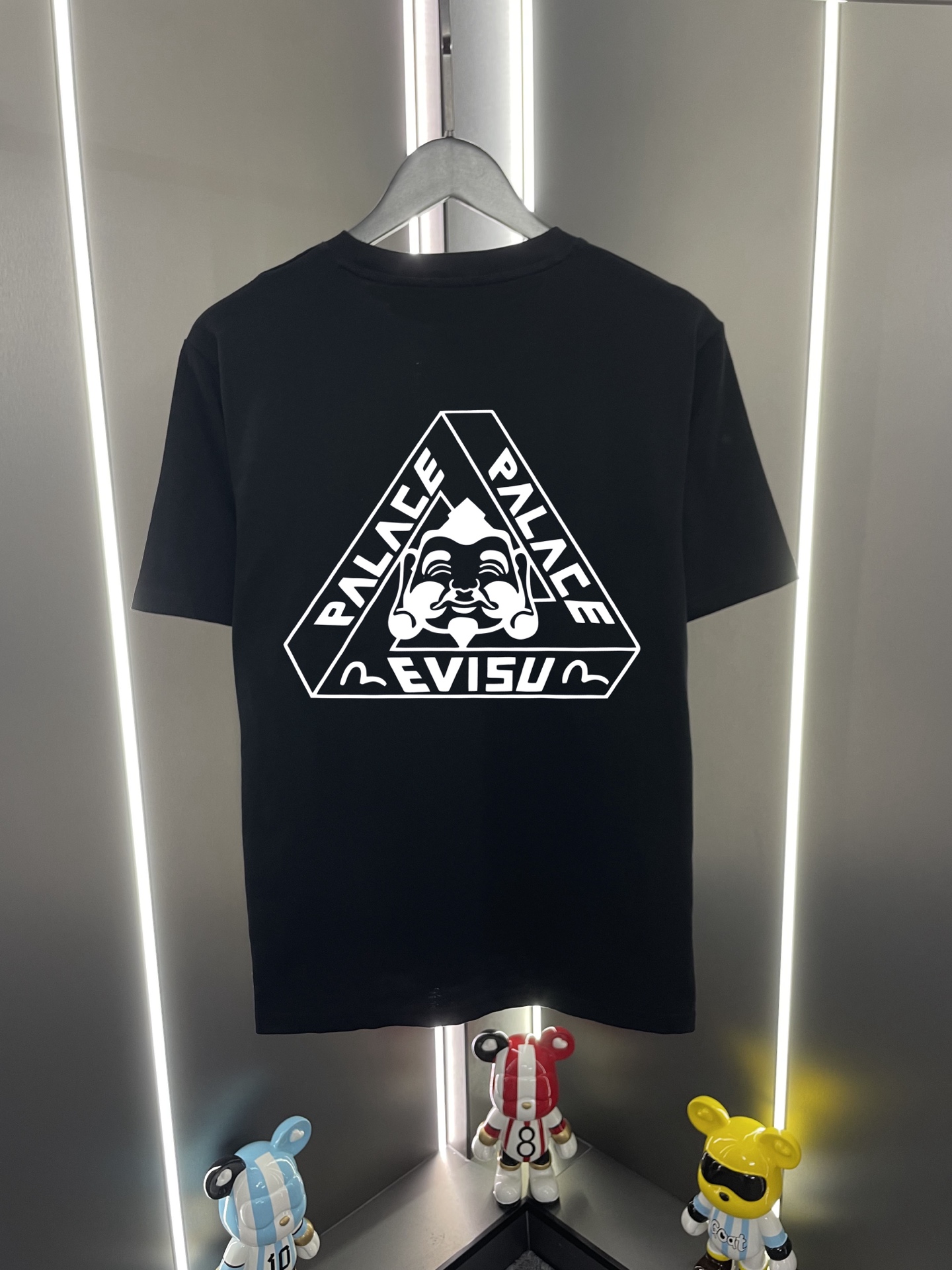 P60 Evisu Fukujin 2026 Nuevo modelo con letras, gaviota y cabeza de Buda, estampado, cuello redondo, manga corta, casua…