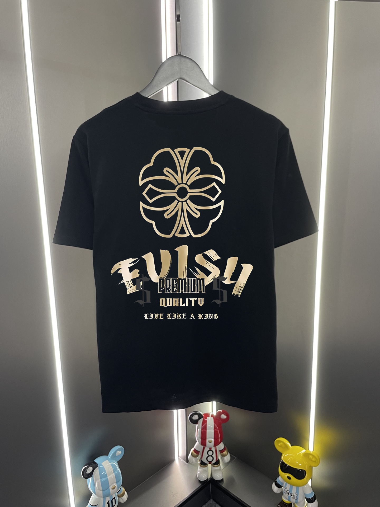 P60 Evisu Fukujin 2026 Nuevo modelo con gaviota, letras y estampado floral de la casa, cuello redondo, manga corta, cas…