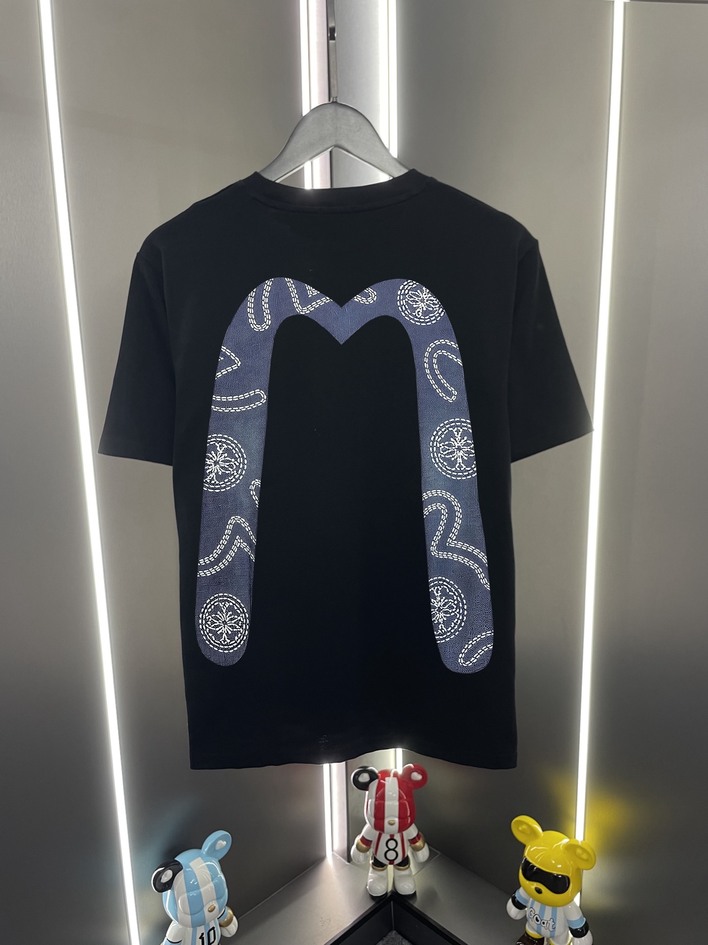 Camiseta de manga corta P60 Evisu Fukujin 2026 nueva gaviota flor M grande estampado casual holgado cuello redondo