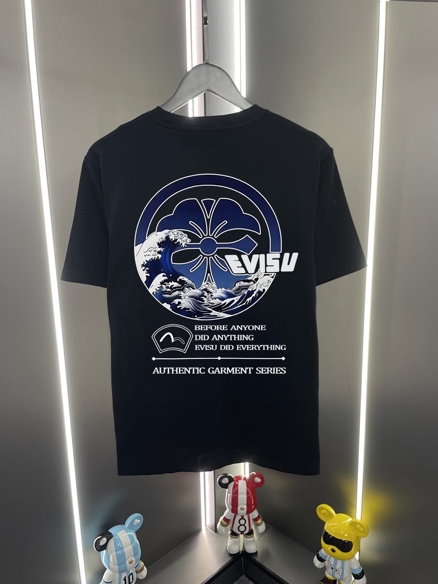 P60 Evisu Fukujin 2026 new letter home flower wave print casual loose round neck short sleeve T-shirt
