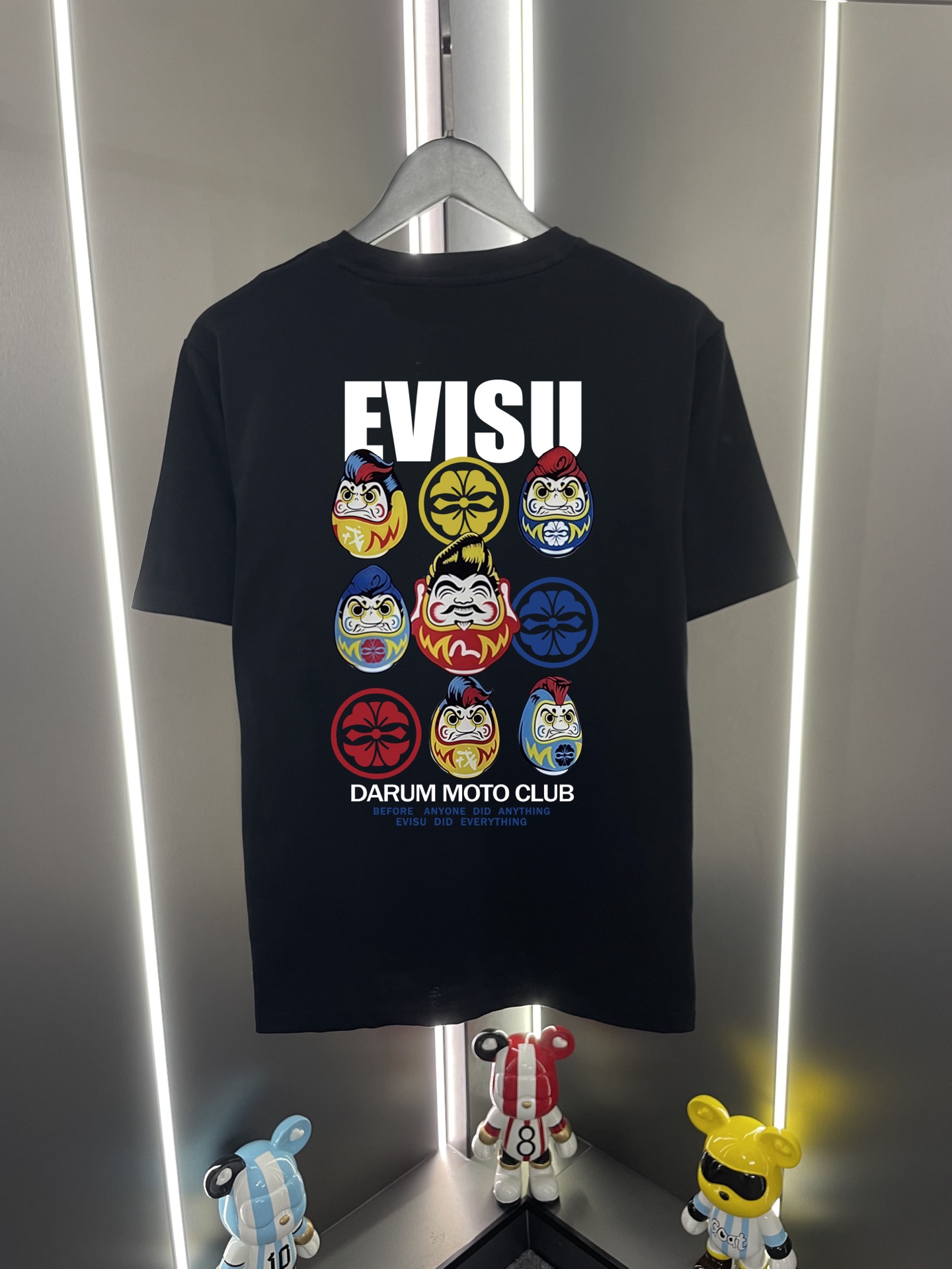 P60 Evisu Fukujin 2026 new letter Daruma home flower print casual loose round neck short sleeve T-shirt