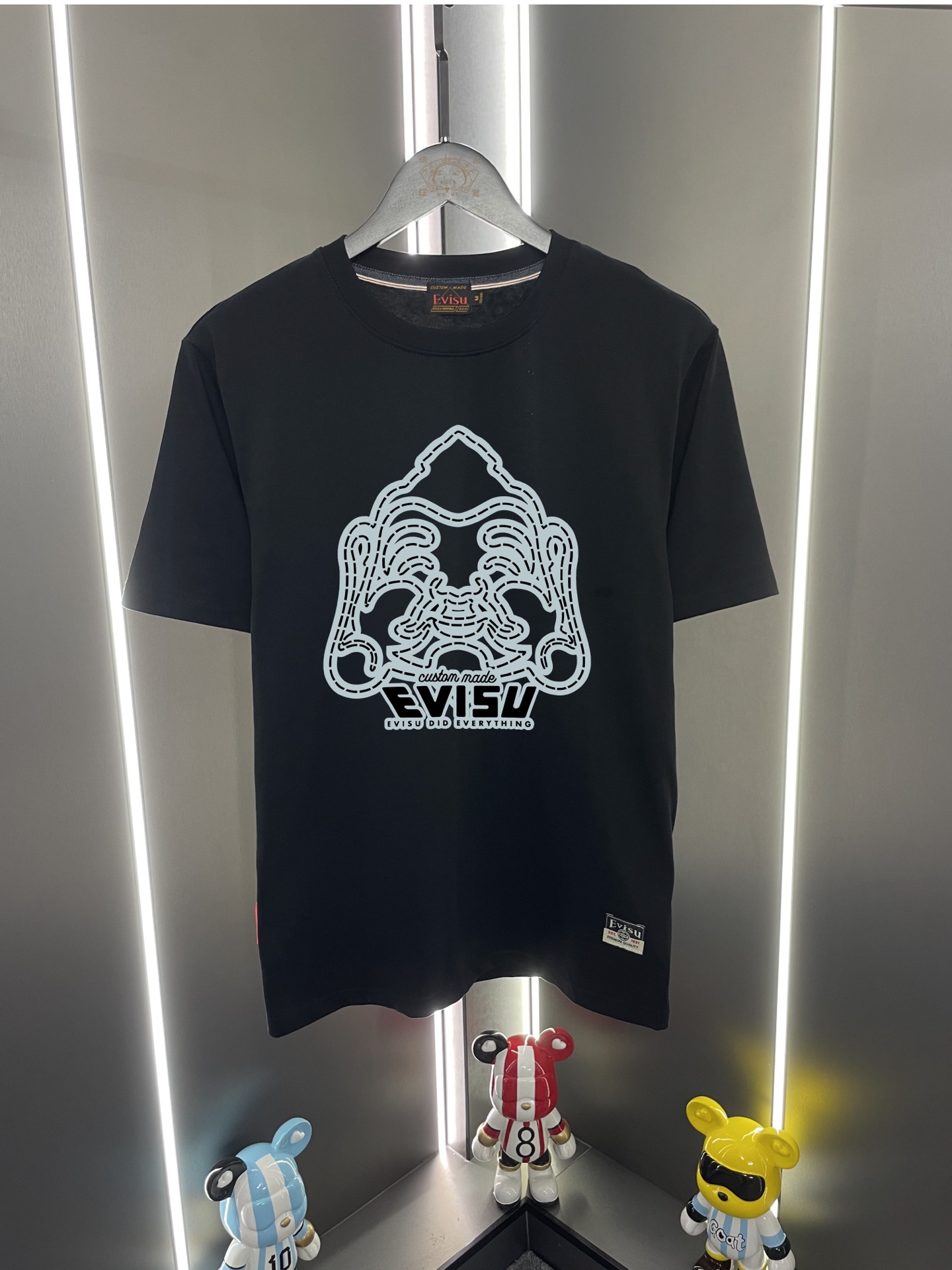 P60 Evisu Fukujin 2026 new letter big Buddha head print casual loose round neck short sleeve T-shirt