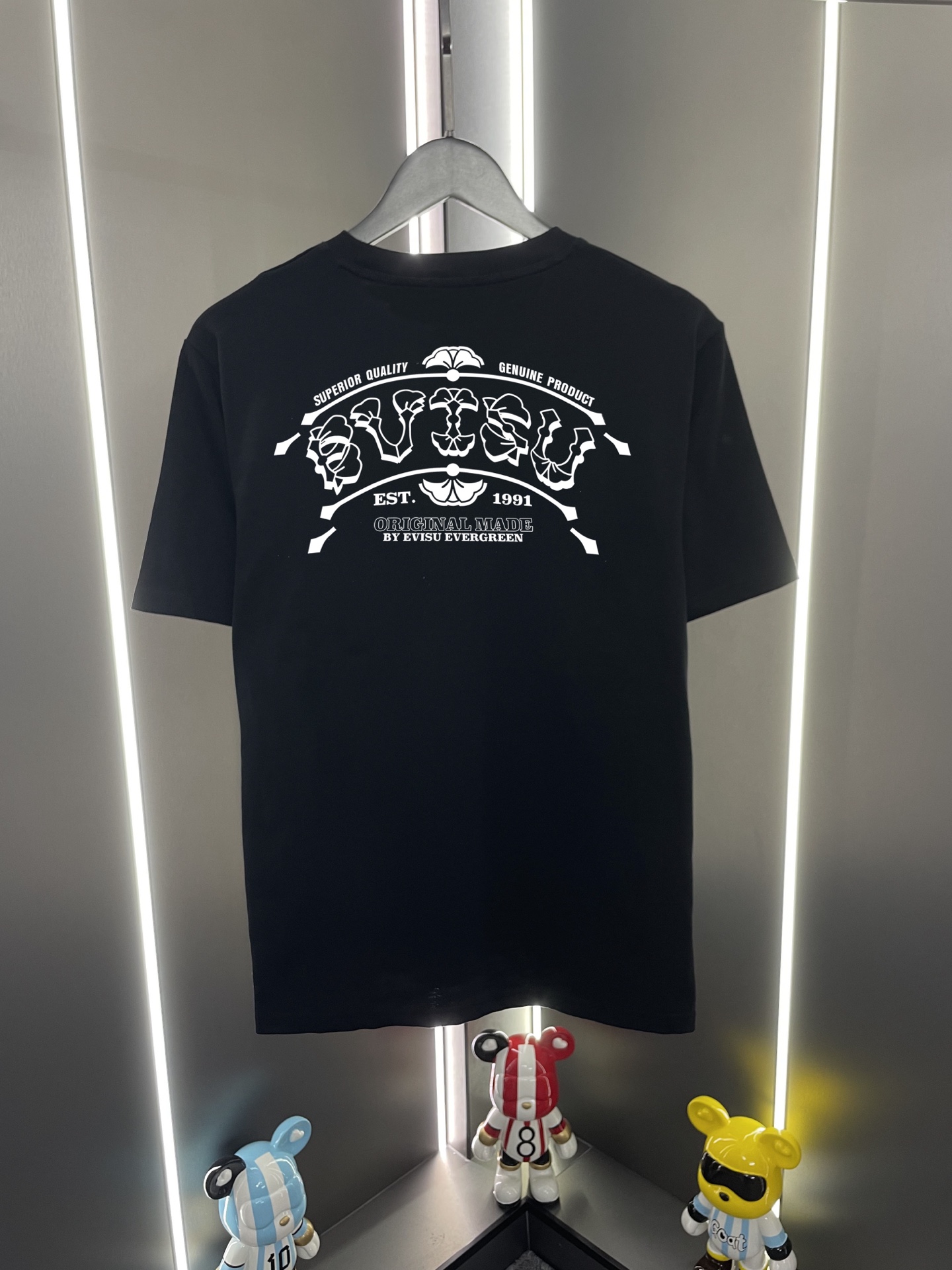 P60 Evisu Fukujin 2026 new home flower letter print casual loose round neck short sleeve T-shirt