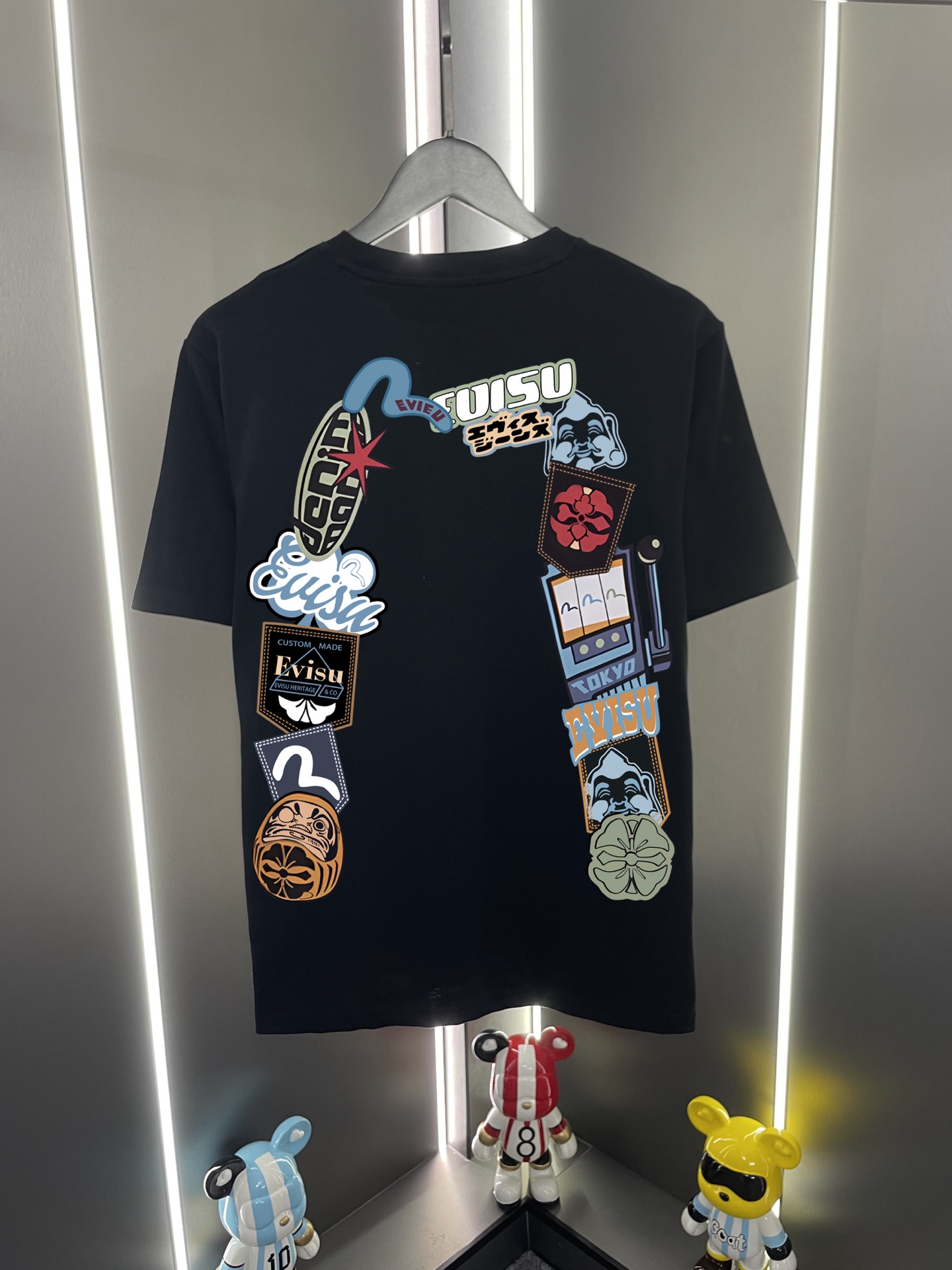 P60 Evisu Fushin 2026 nueva gaviota clásica grande m estampado casual holgado cuello redondo camiseta de manga corta