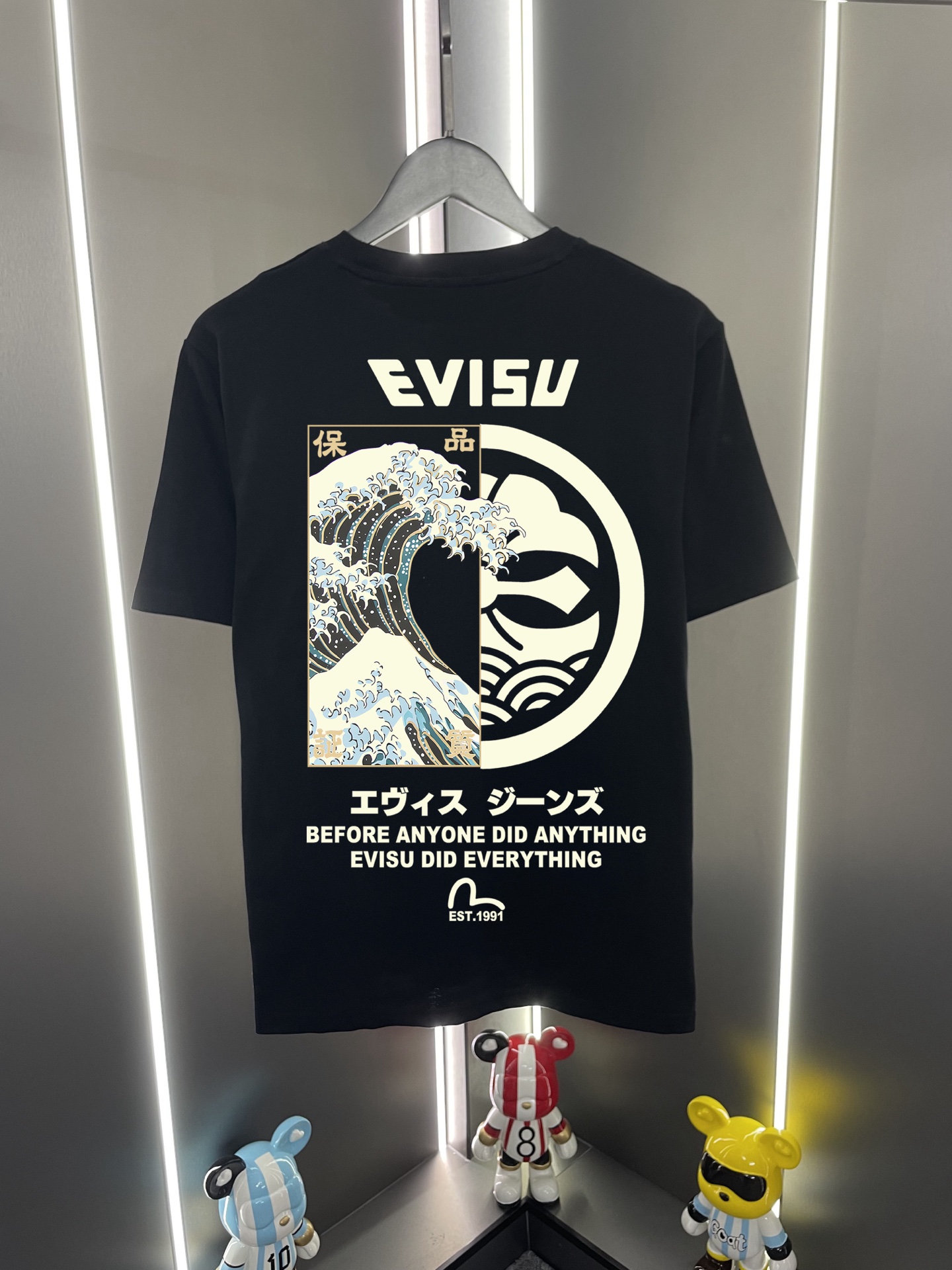 Camiseta de manga corta P60 Evisu Fukujin 2026 nuevo estilo, estampado de gaviota, dragón, letras, flores fam…