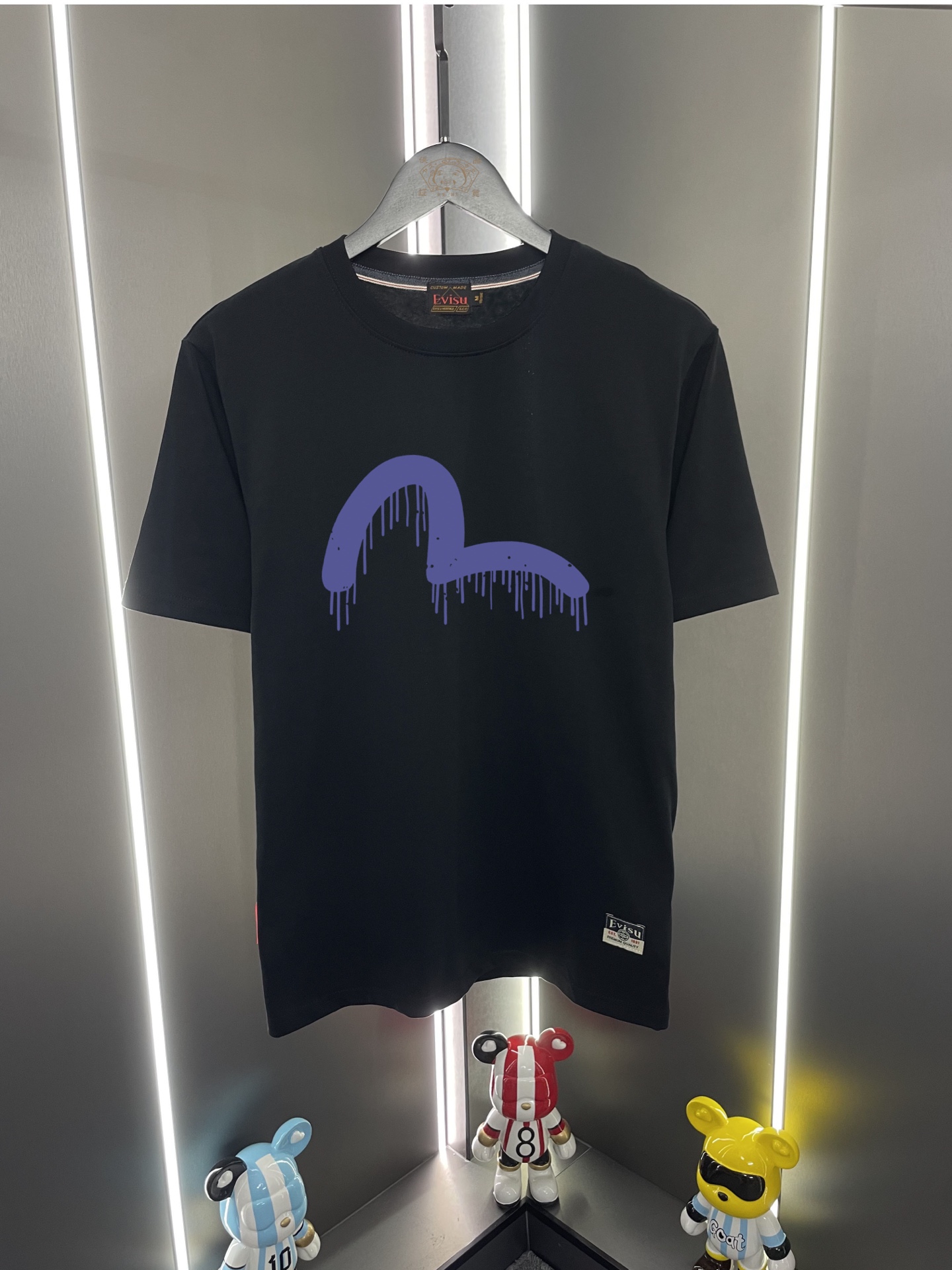 Camiseta de manga corta P60 Evisu Fukujin 2026 nuevo estilo, estampado de gaviota en el pecho, cuello redondo, casual y…
