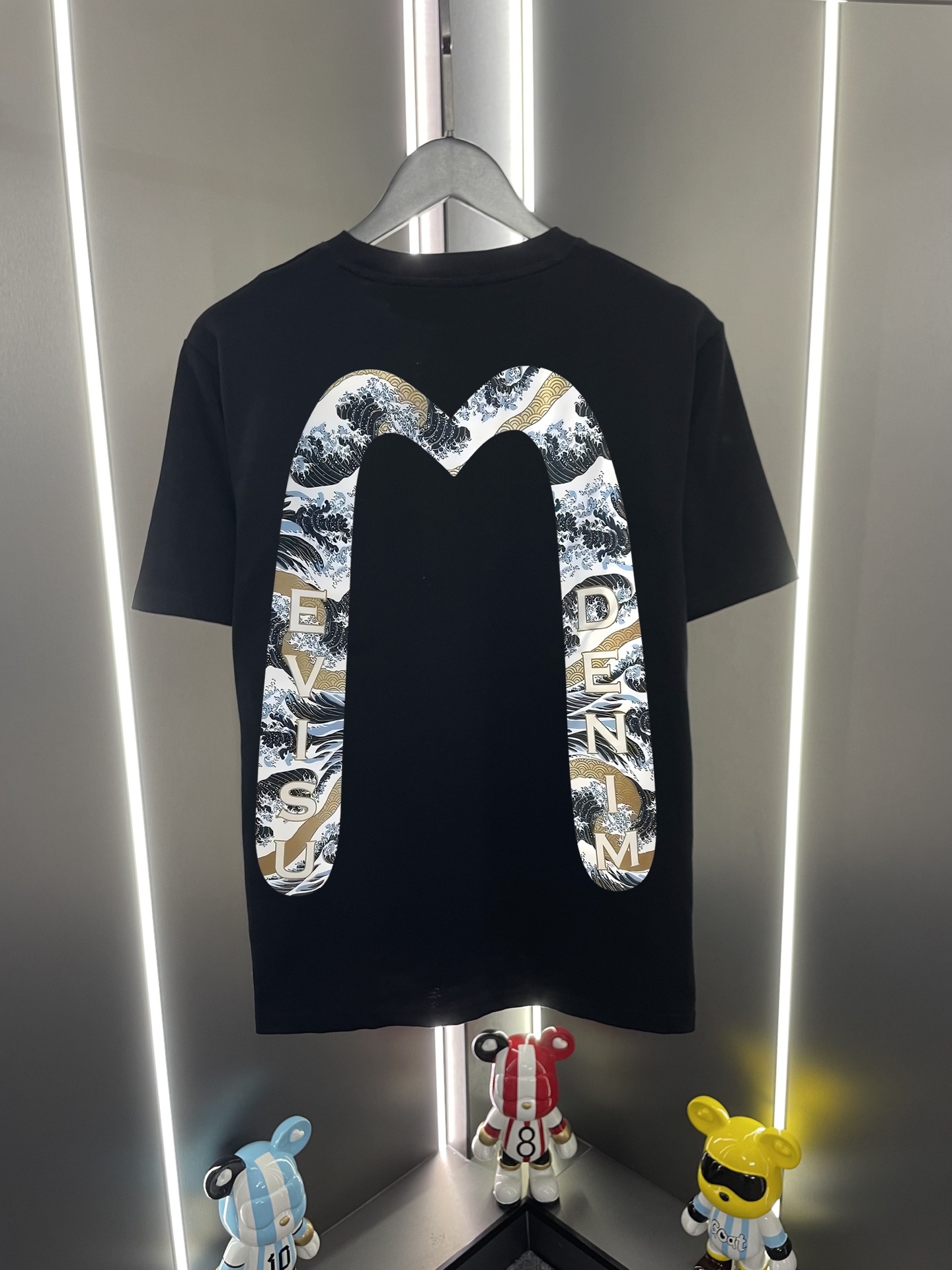 Camiseta de manga corta P60 Evisu Fukujin 2026 nuevo estilo, estampado de gaviota, olas y gran M, cuello redondo, casua…