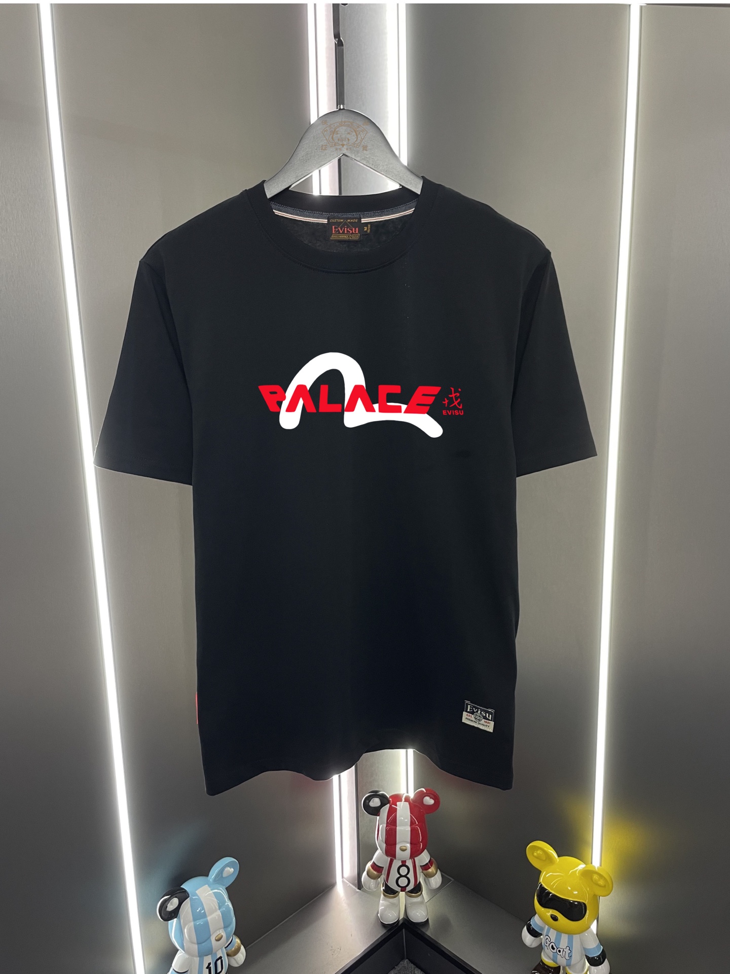 Camiseta de manga corta P60 Evisu Fukujin 2026 nuevo estilo, estampado de letras de gaviota en el pecho, cuello redondo…