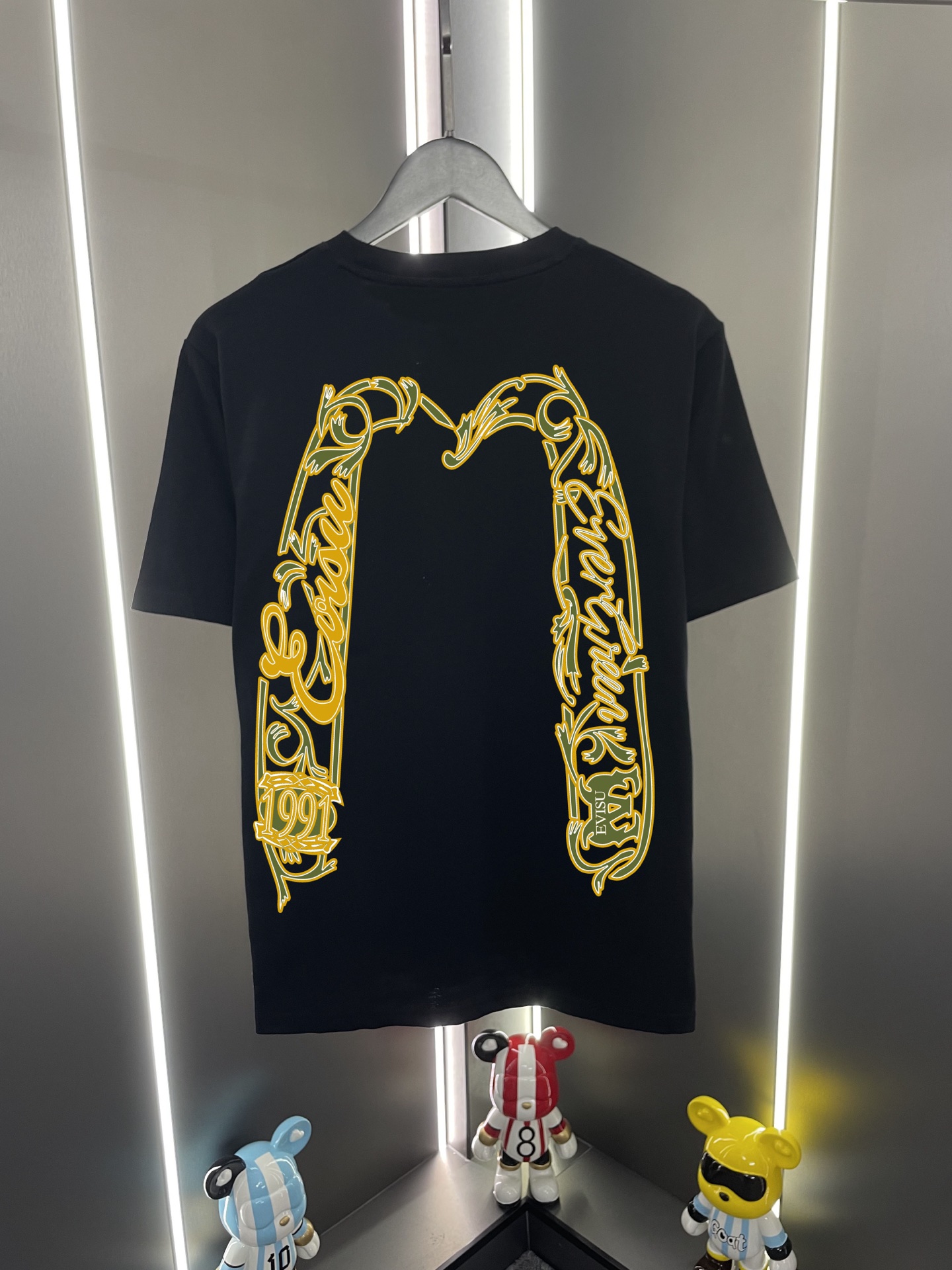 Camiseta de manga corta P60 Evisu Fukujin 2026 nuevo estilo, estampado grande de gaviota 1991, cuello redondo, casual y…