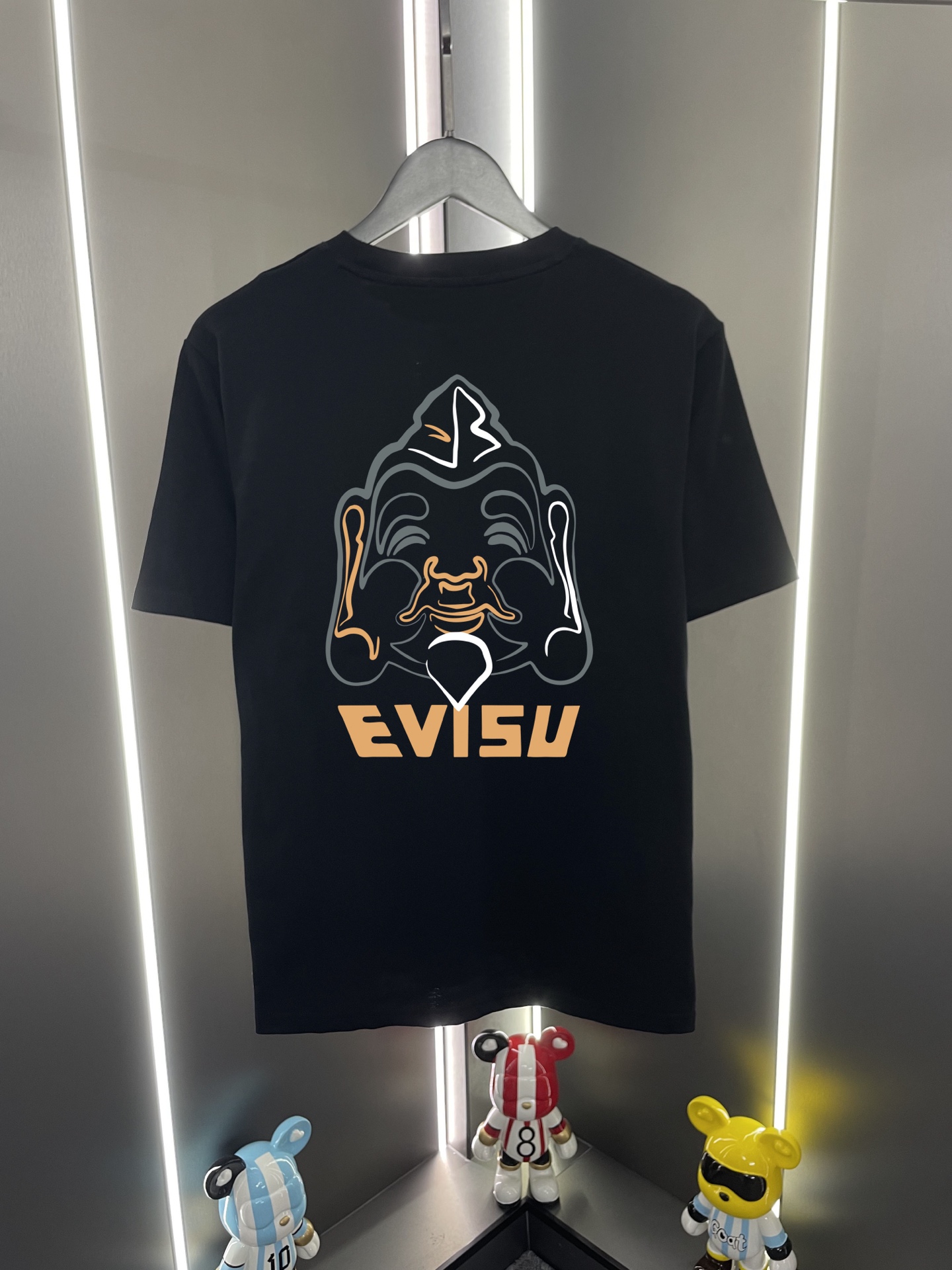 P60 Evisu Fushin 2026 nueva camiseta de manga corta con estampado de gaviota, letras y cabeza de Buda, corte …
