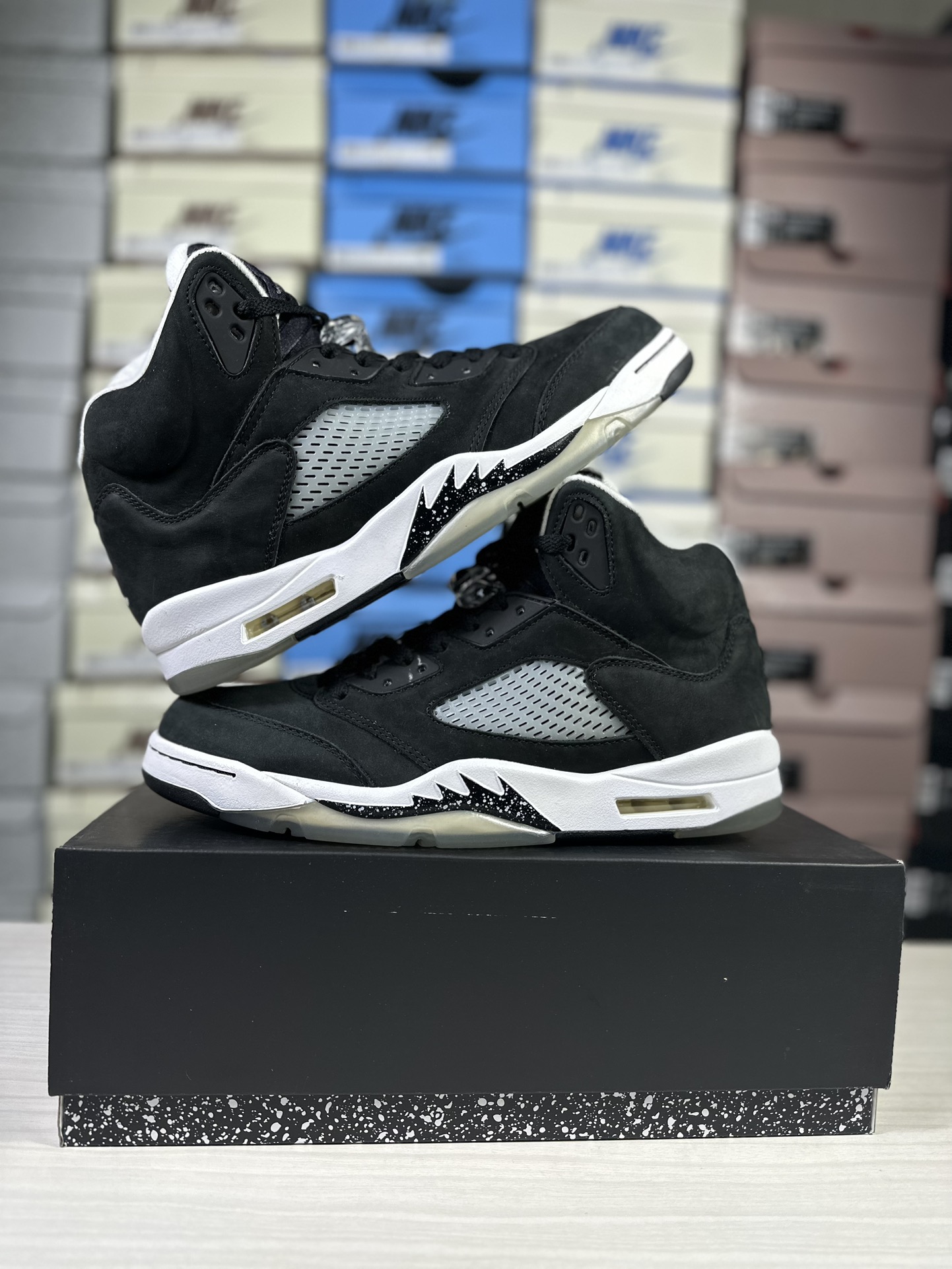 JordanAirJordan5retrooreo耐磨防滑高帮复古篮球鞋男款黑白奥利奥货号CT4838-