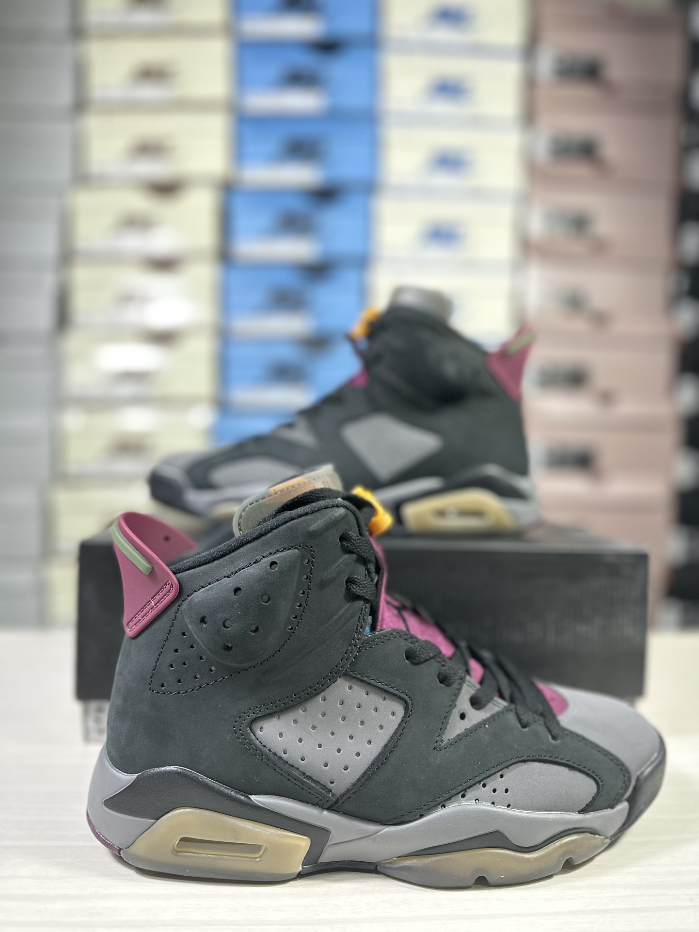 JordanAirJordan6Bordeaux减震防滑高帮复古篮球鞋GS灰黑色货号CT8529-063