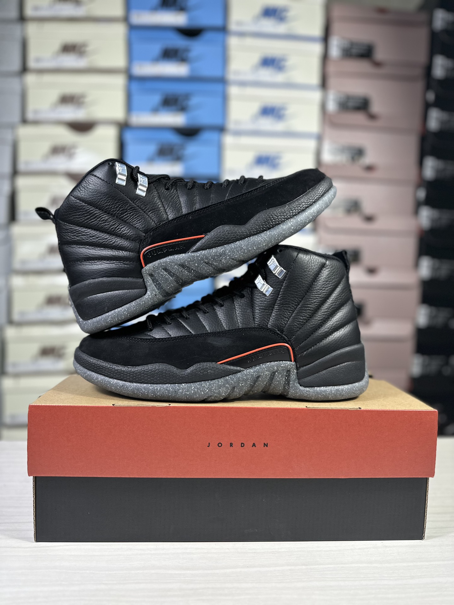 JordanAirJordan12Utility银扣减震防滑耐磨高帮复古篮球鞋男款黑灰货号DC1062-