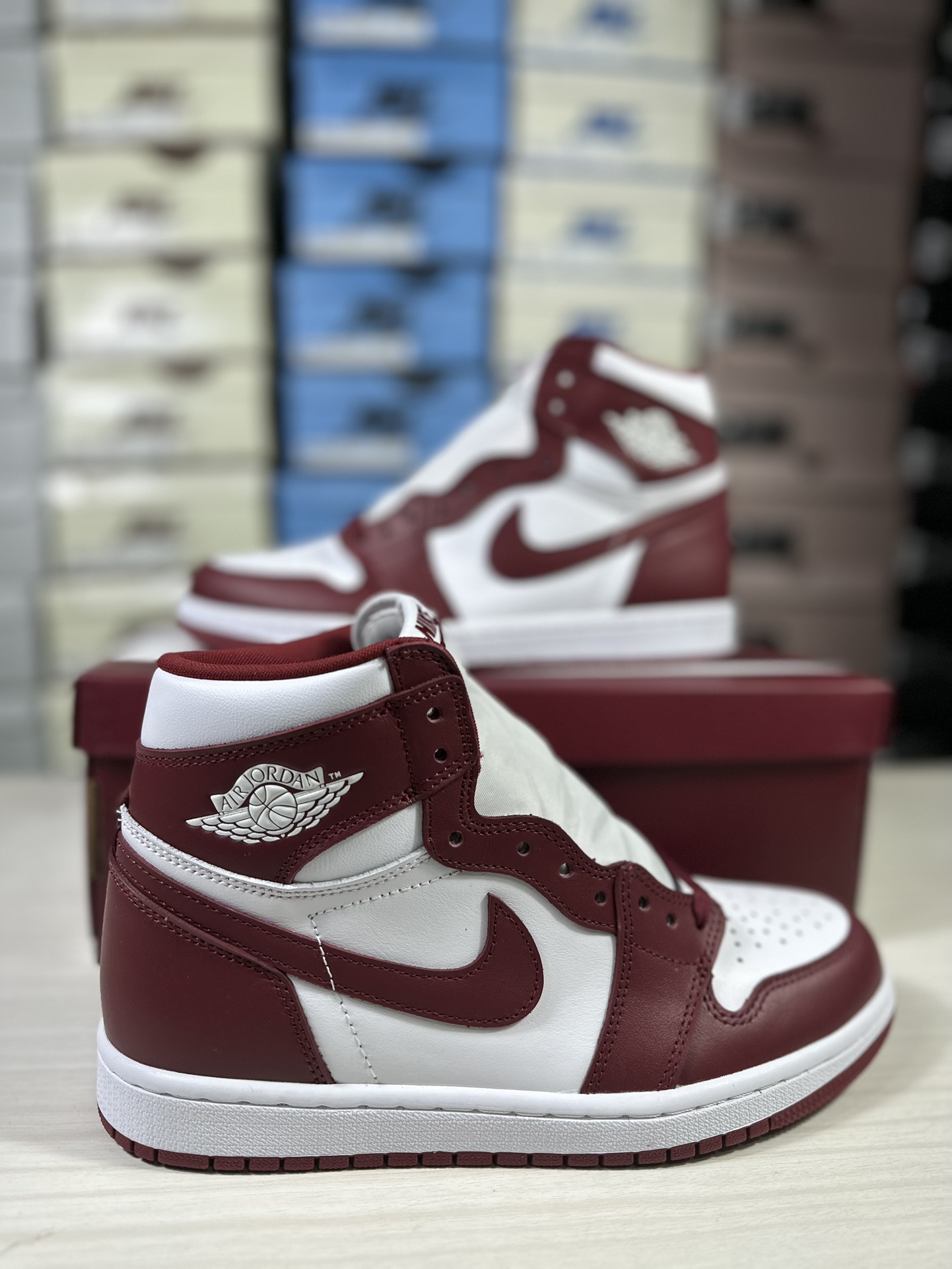 JordanAirJordan1HighOG舒适耐磨透气防滑高帮复古篮球鞋男款白红货号DZ5485-16