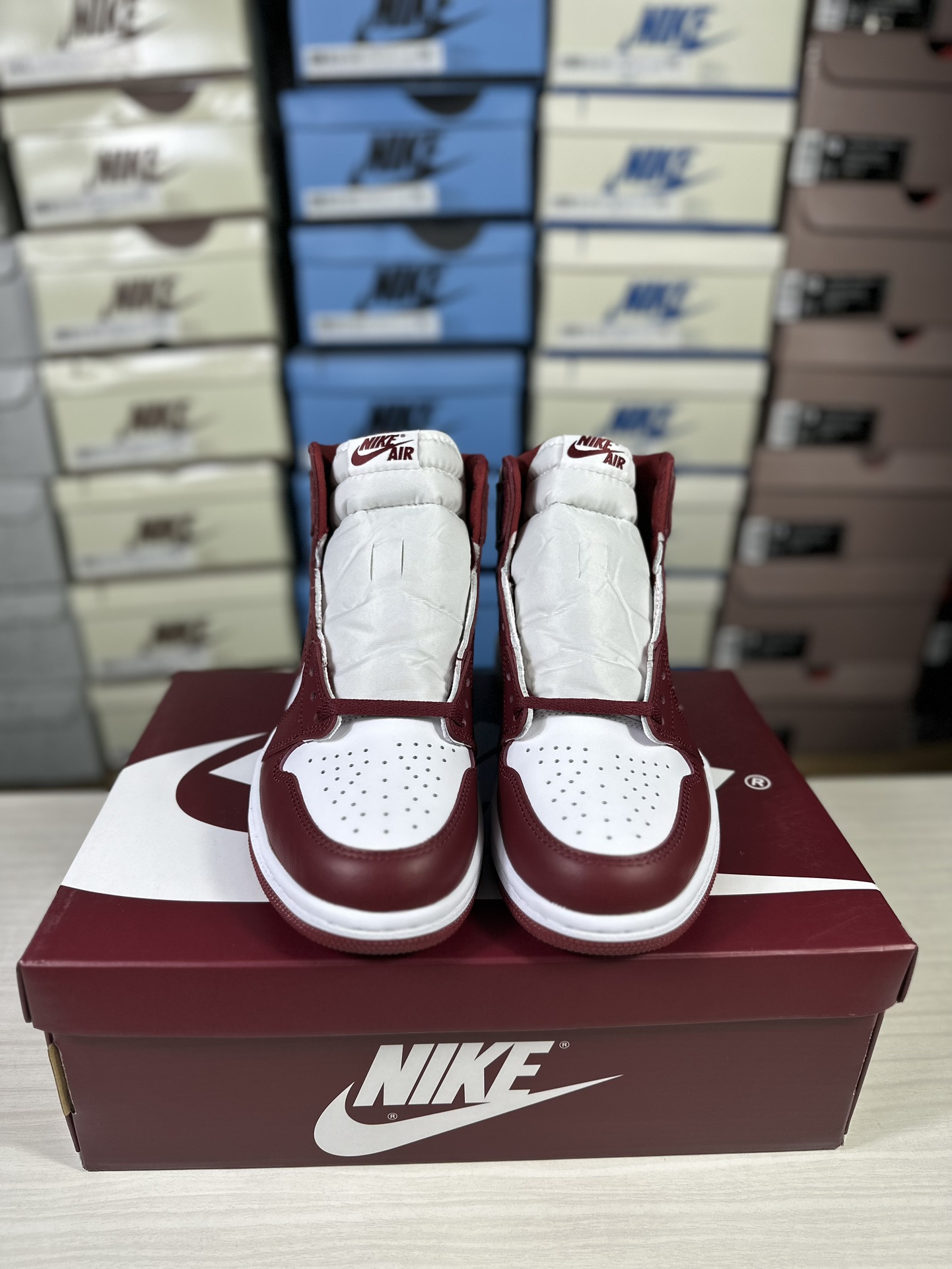 JordanAirJordan1HighOG舒适耐磨透气防滑高帮复古篮球鞋男款白红货号DZ5485-16