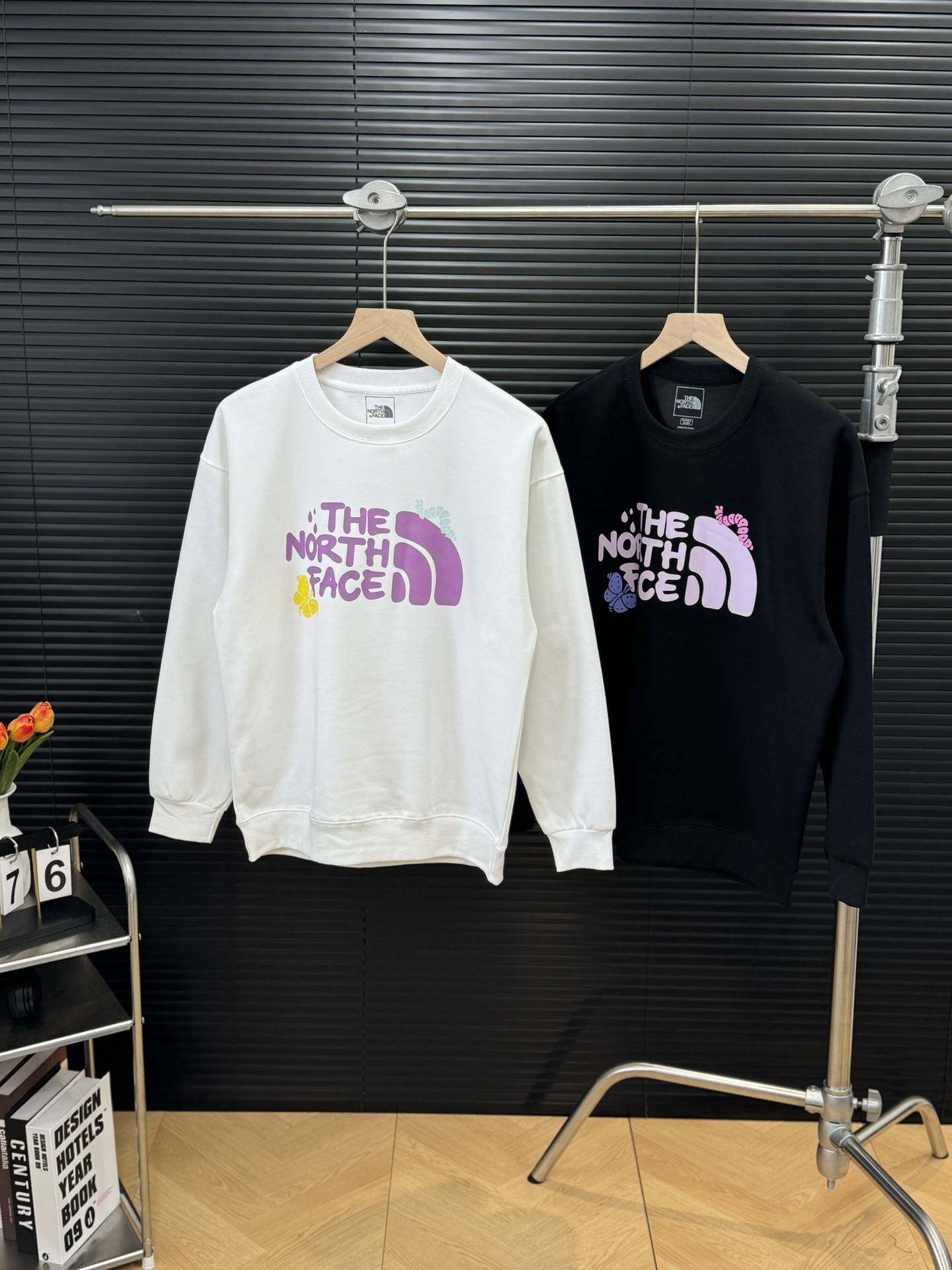 The North Face Clothing Sweatshirts Black Pink White Printing Unisex Cotton Fall/Winter Collection Fashion Casual