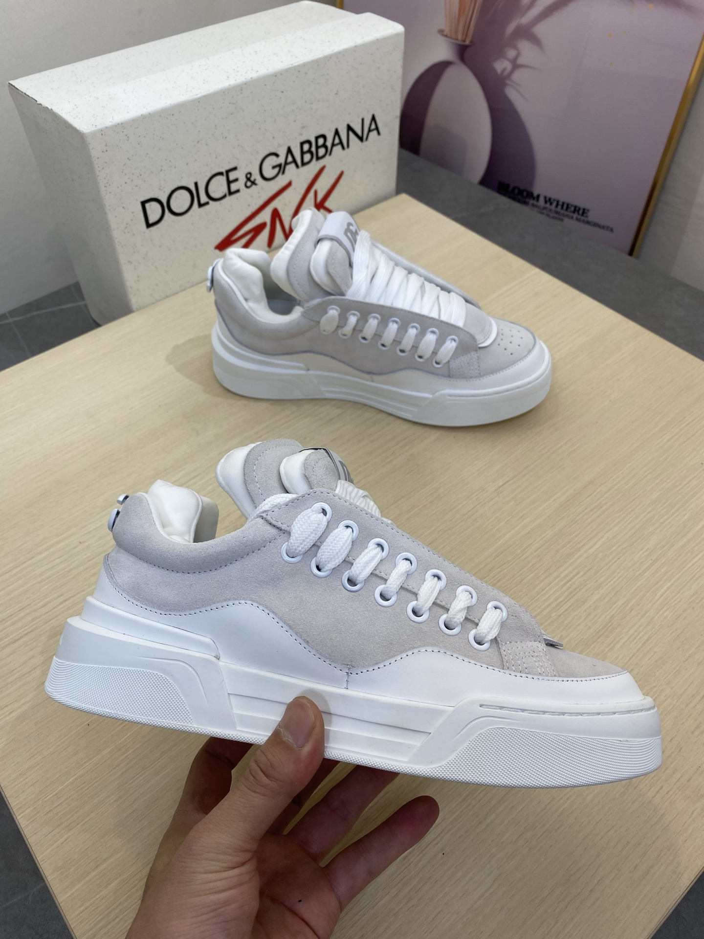 Dolce&Gabbana Men's Leather Sneakers Casual Shoes, Gray, Sizes 39-44 6 i1745339721863 6976 0 4