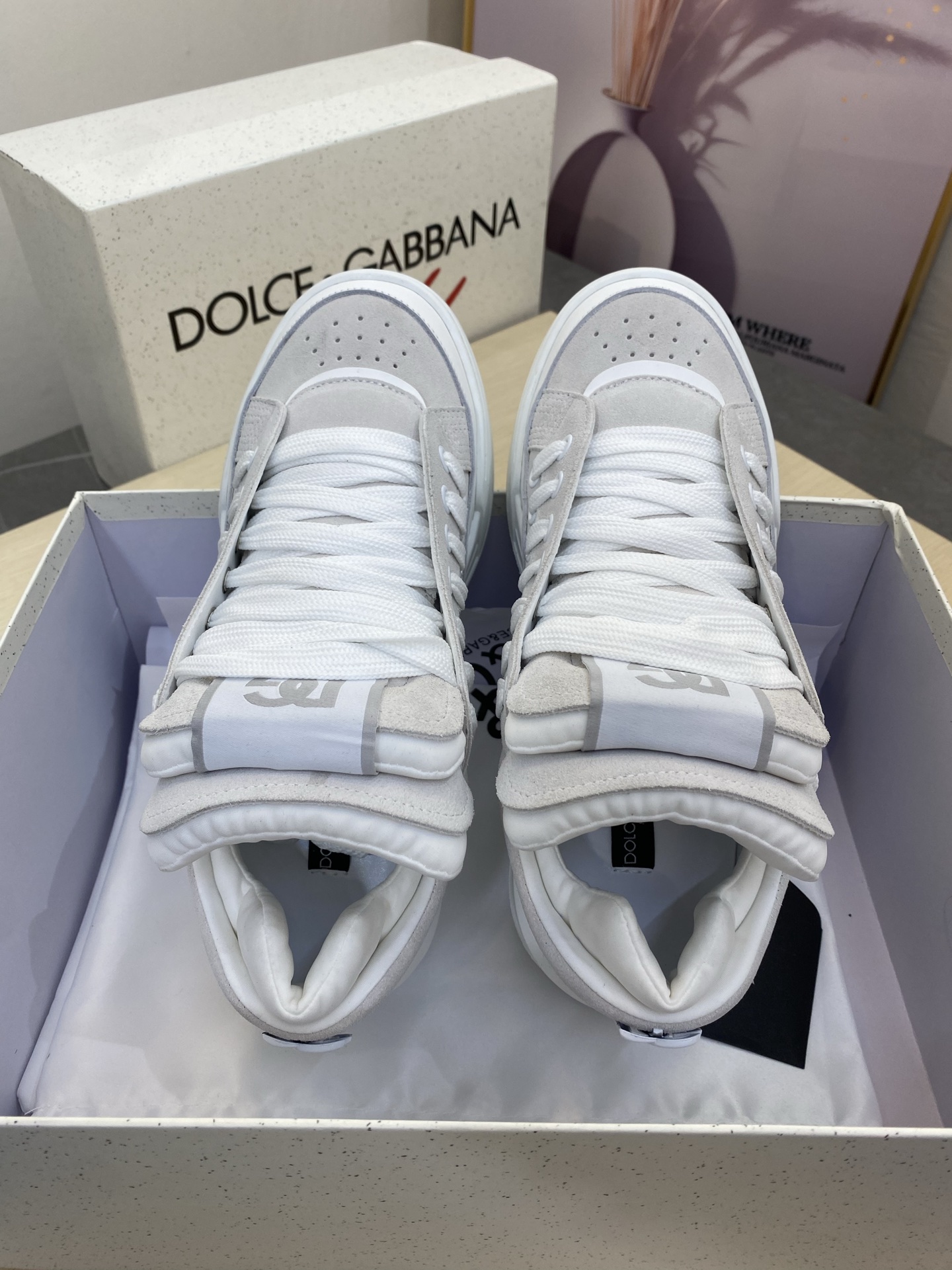 Dolce&Gabbana Men's Leather Sneakers Casual Shoes, Gray, Sizes 39-44 8 i1745339724523 7937 0 6