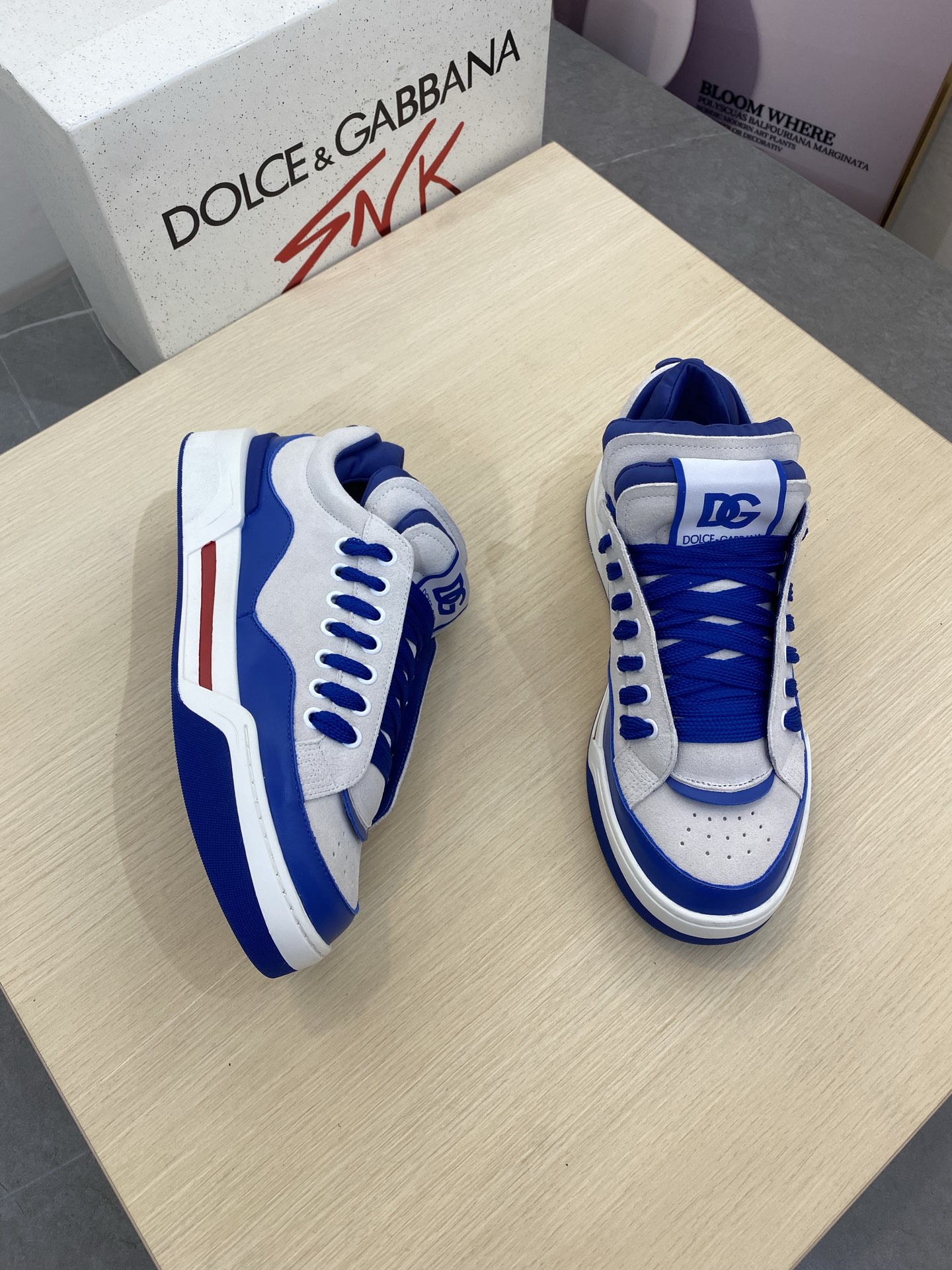 Dolce & Gabbana Men's Blue & White Leather Sneakers - Size 39-44 4 i1745339781261 5652 0 2