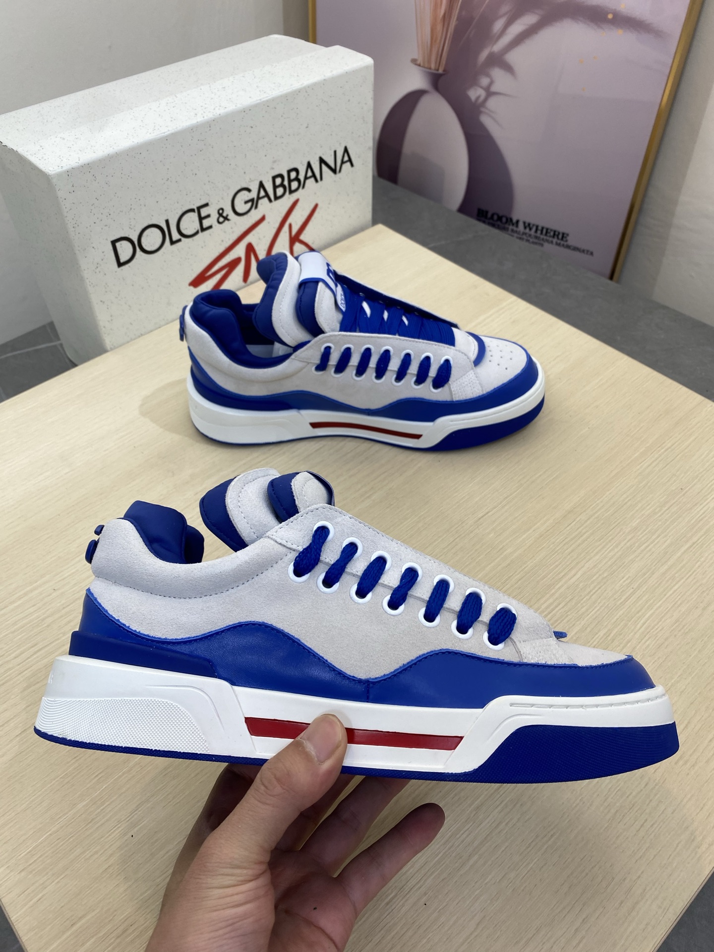 Dolce & Gabbana Men's Blue & White Leather Sneakers - Size 39-44 7 i1745339783586 2709 0 5