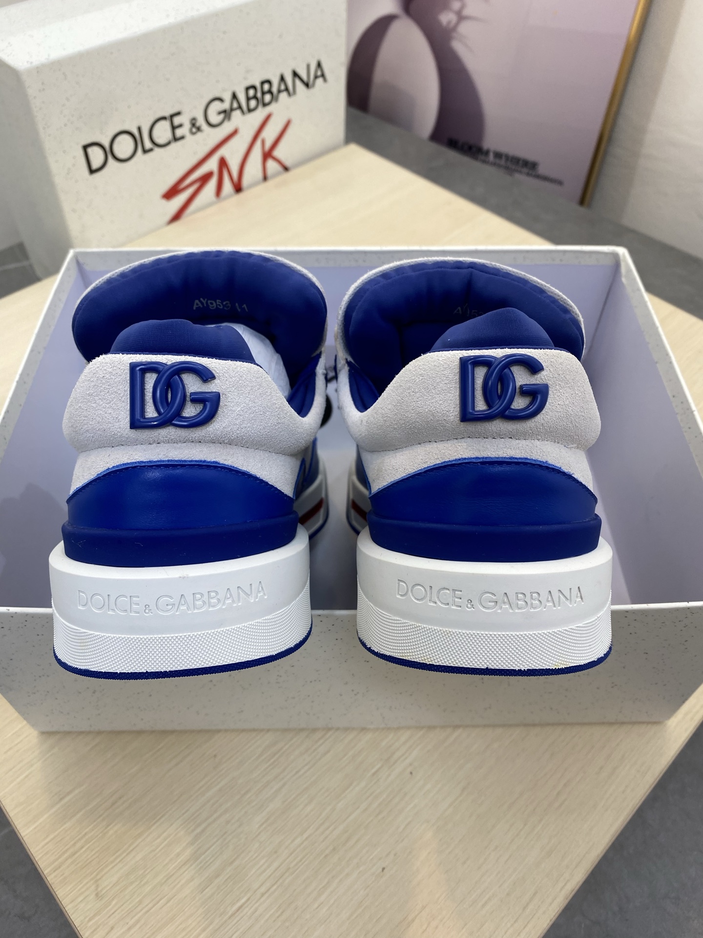 Dolce & Gabbana Men's Blue & White Leather Sneakers - Size 39-44 6 i1745339783638 5524 0 4