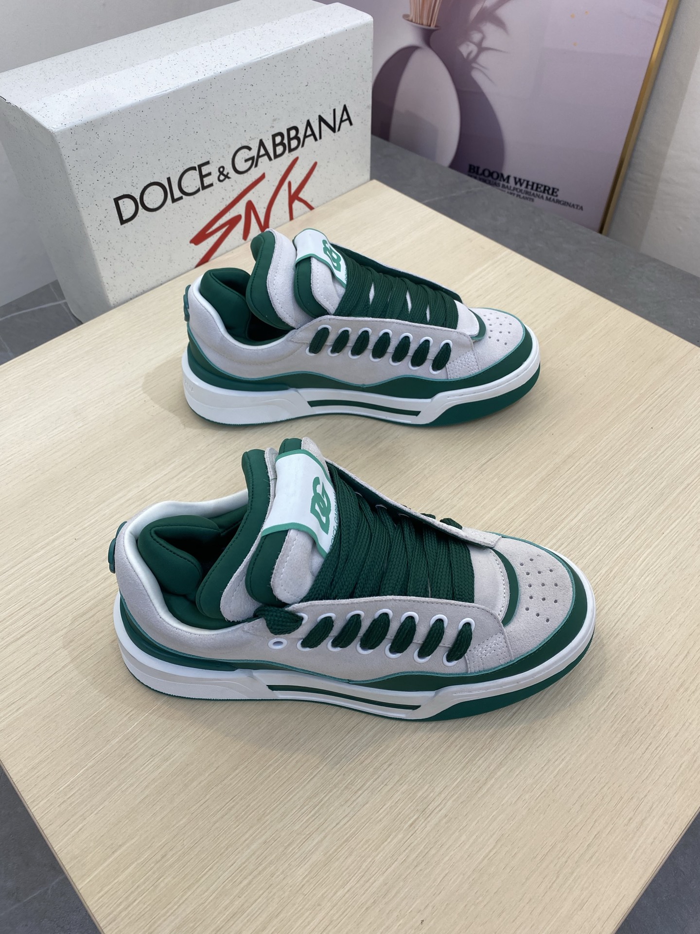 Dolce & Gabbana Men's Leather Sneakers Green/White Stylish Comfort Size 39-44 3 i1745339851659 689 0 1
