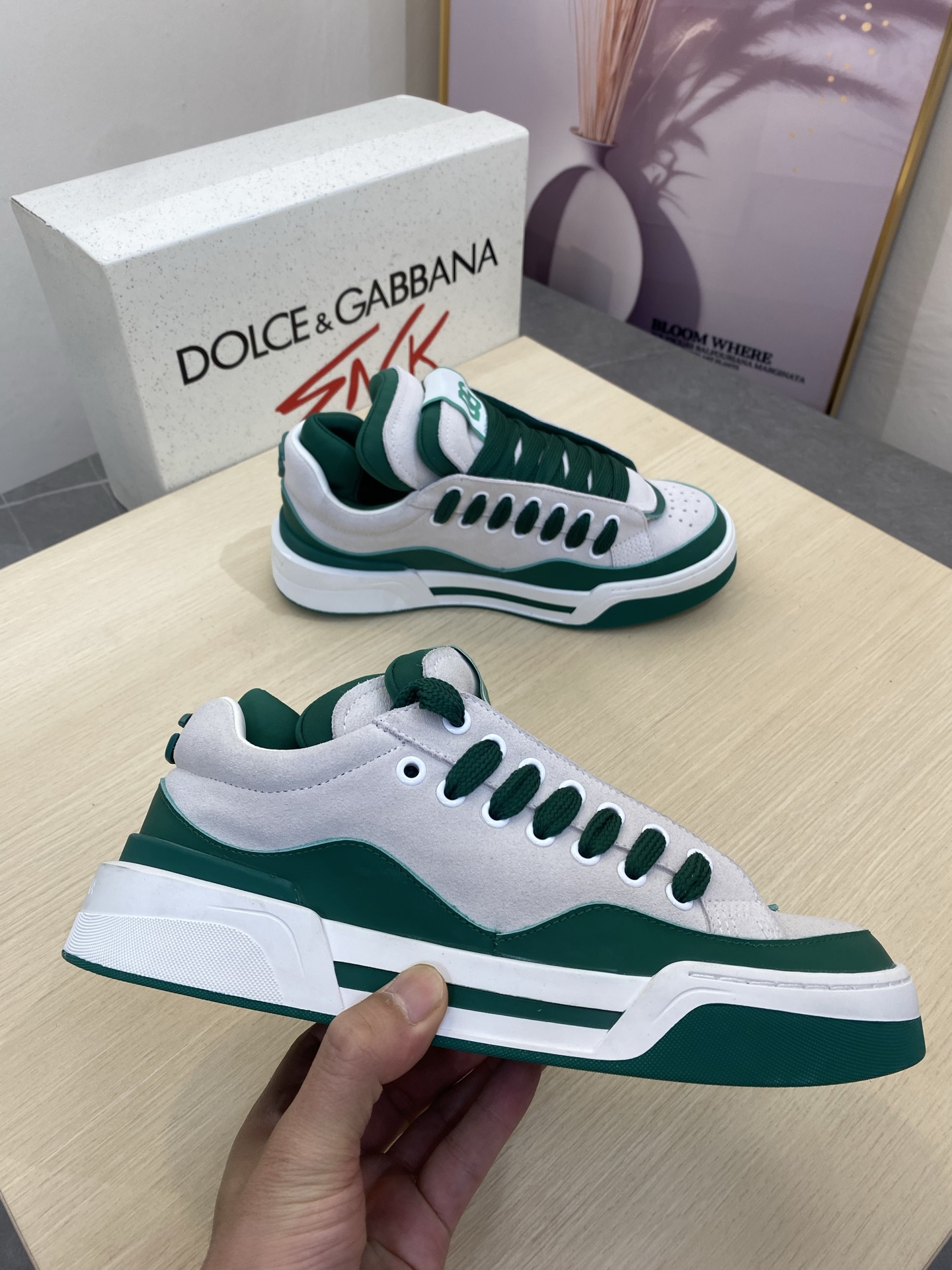 Dolce & Gabbana Men's Leather Sneakers Green/White Stylish Comfort Size 39-44 5 i1745339854407 1839 0 3