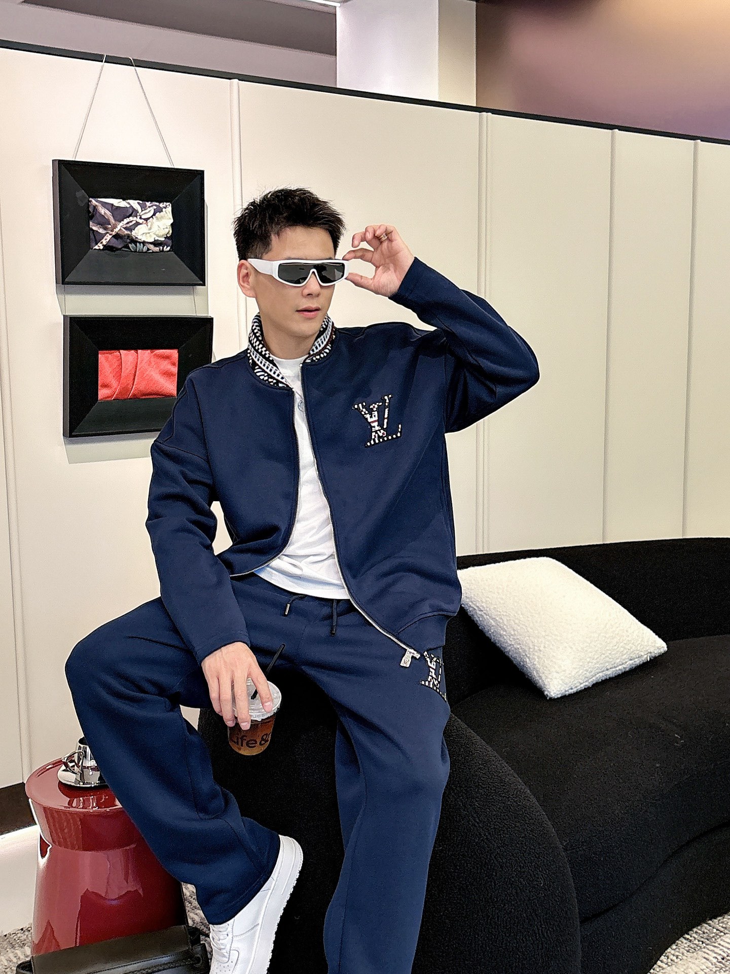 Louis Vuitton Blue Wool Blend Tracksuit with Logo Embroidery, M-XXXL 6 i1757410154986 7093 0 3