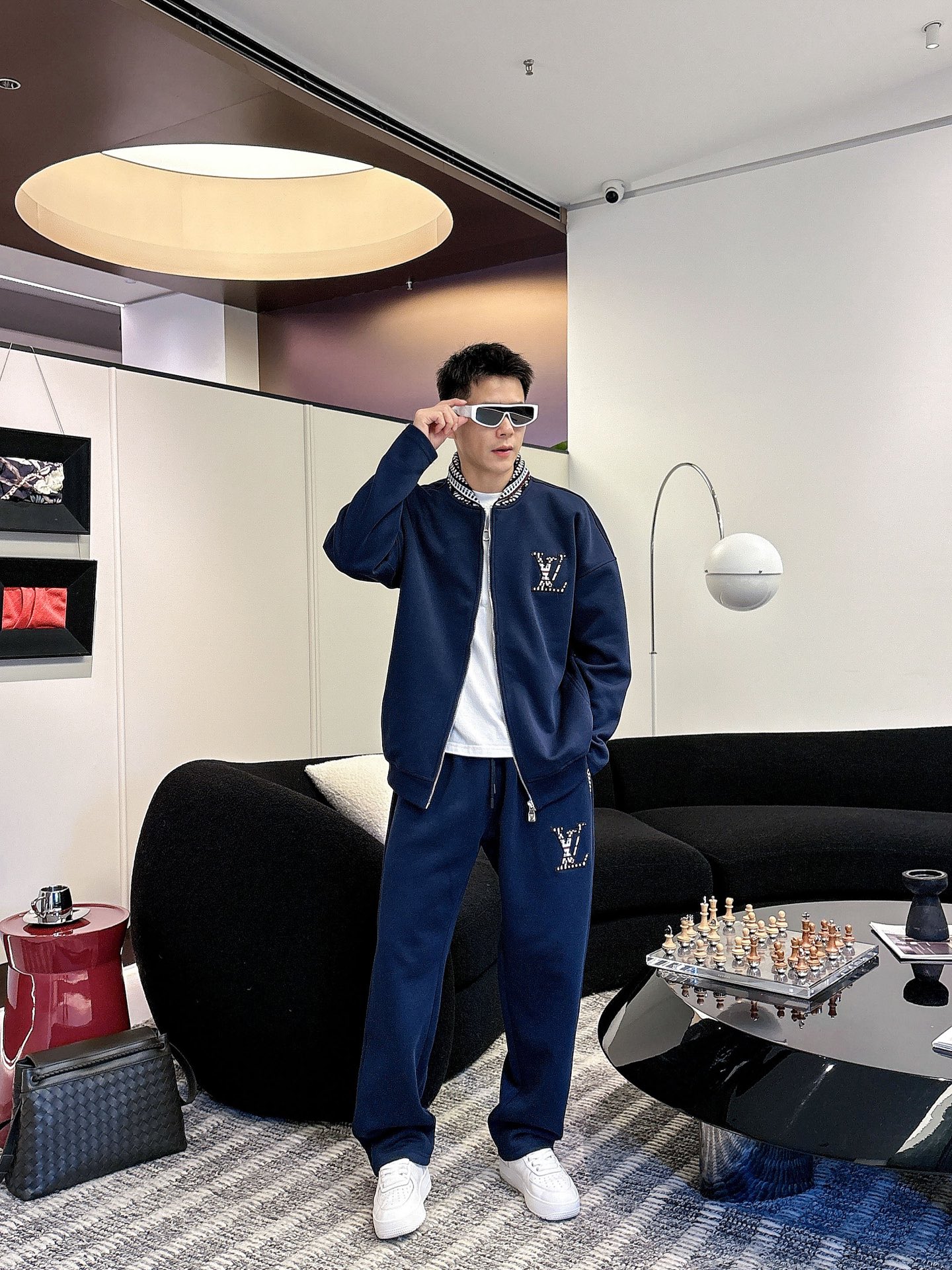 Louis Vuitton Blue Wool Blend Tracksuit with Logo Embroidery, M-XXXL 2 i1757410155026 1093 0 0