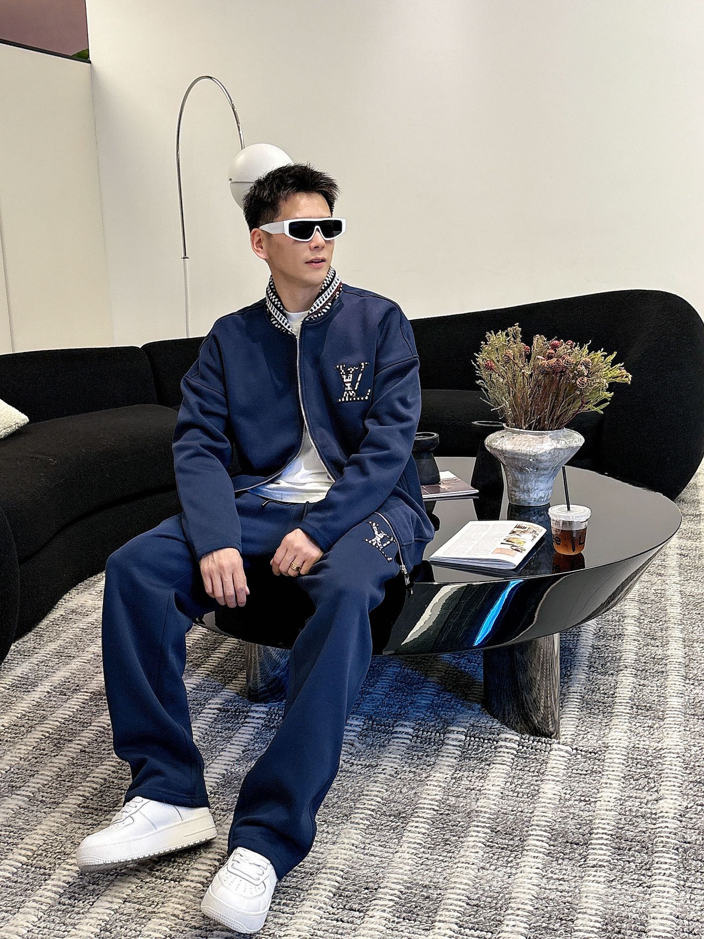 Louis Vuitton Blue Wool Blend Tracksuit with Logo Embroidery, M-XXXL 5 i1757410162960 5245 0 2