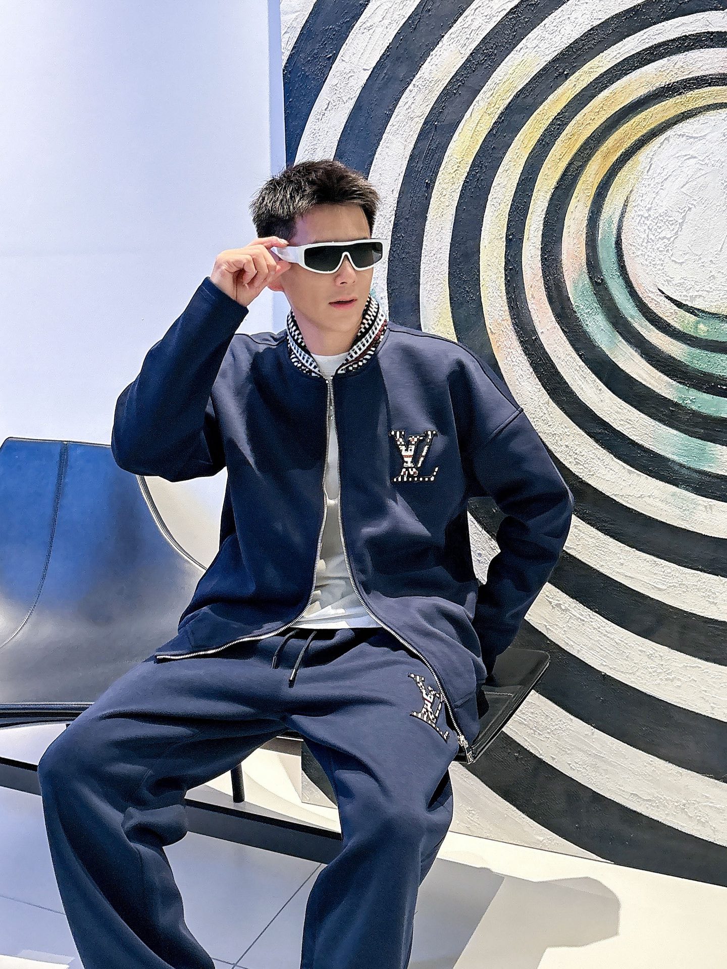 Louis Vuitton Blue Wool Blend Tracksuit with Logo Embroidery, M-XXXL 12 i1757410166937 2389 0 4