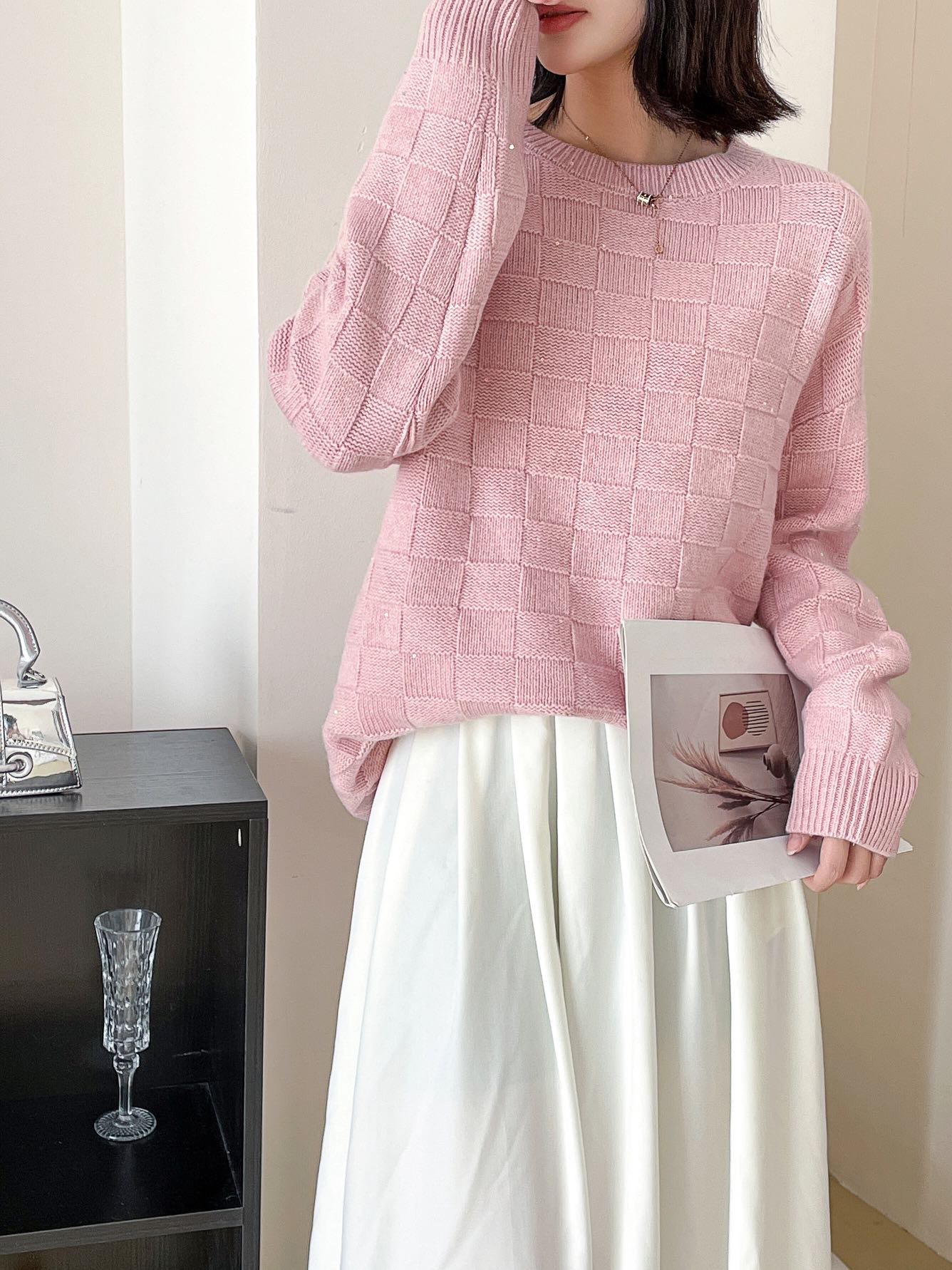 p472 High-end quality women’s suit packed with BV Janekas 2024 new knitting knitting shirt 100% wool - 图片 3
