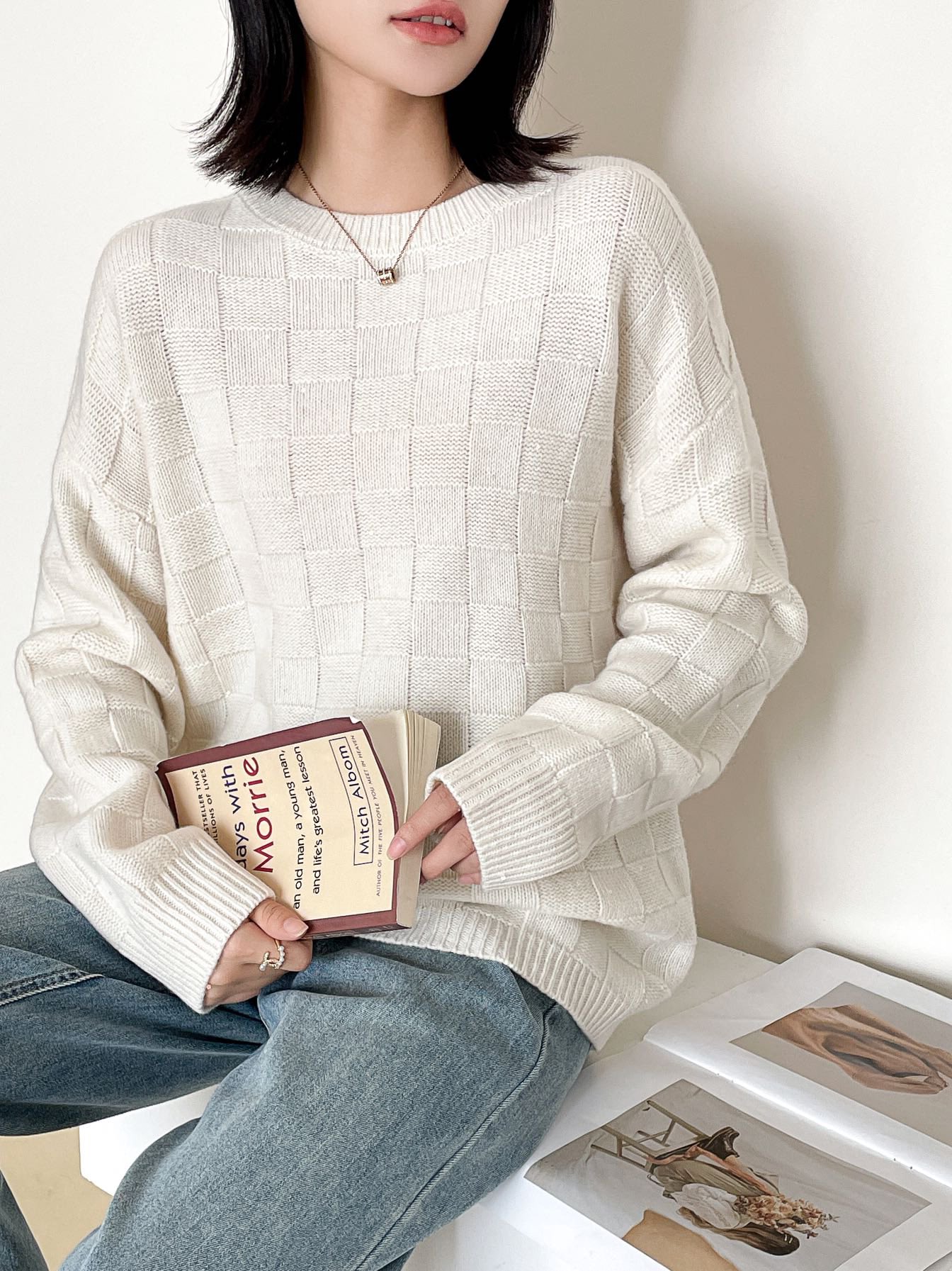 p472 High-end quality women’s suit packed with BV Janekas 2024 new knitting knitting shirt 100% wool - 图片 4