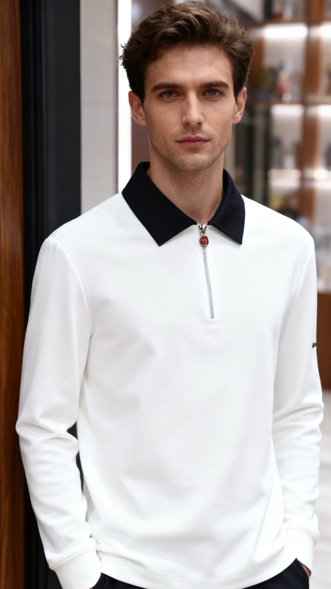 NO:656233,Kiton. 25 new autumn products!  Stylish men's long-sleeved polo shirt made of comfortable and warm cotton fabric!  The lapels with luxurious classic elements form contrasting layers, and the front is designed with a half-open zipper. The zipper pull is embellished with red brand letter LOGO details. The overall style is simple and neat, blending casual and exquisite textures. The fabric has a good drape, showing a light luxury business style. It is a must-have item for autumn!  Sizes 48-56, shipped next day!  ,,alexander wang19860909Kiton. 25秋季新品！时尚男士长袖Polo衫采用舒适保暖棉面料！奢华经典元素翻领形成撞色层次,前襟设半开拉链设计,拉链头缀有红色品牌字母LOGO细节点缀,整体版型简约利落,将休闲与精致质感融合,面料垂坠感良好,尽显轻奢商务风格,秋季必备单品！尺码48-56,隔天出货！,,alexander wang,Men's clothing