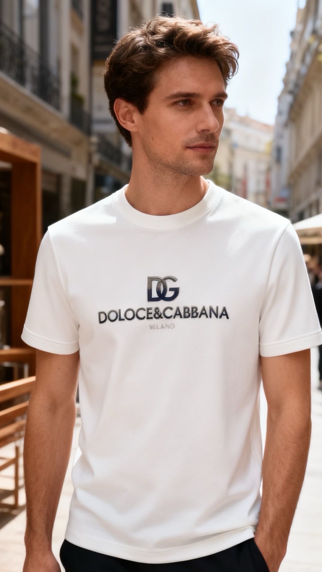 NO:656117,Dolce & Gabbana. 25 new autumn fashion men's round neck short-sleeved luxury classic brand letters on the chest with customized LOGO logo marked on the upper body, you can feel the youth and fashion brought by this design!  The overall style is fashionable and trendy, and it is made of comfortable modal cotton fabric that is soft and skin-friendly!  It also has a nice crisp and drapey upper body with fashionable and trendy colors, a must-have item for trendy men!  Counter sizes M-3XL, shipped the next day!  ,,Dolce&Gabbana,Dolce&Gabbana,T-shirt,alexander wang19860909杜嘉班纳/Dolce & Gabbana. 25秋季新款时尚男士圆领短袖胸前奢华经典品牌字母定制LOGO标识标注上身就能体会这款设计带来的年轻与时尚感！整体时尚而有潮流,采用舒适莫代尔棉面料 柔软亲肤！又有很好的挺括 垂感 上身时尚潮流色系,潮男必备单品！专柜尺码M-3XL,隔天出货！,,Dolce&Gabbana,Dolce&Gabbana,T-shirt,alexander wang,Men's clothing