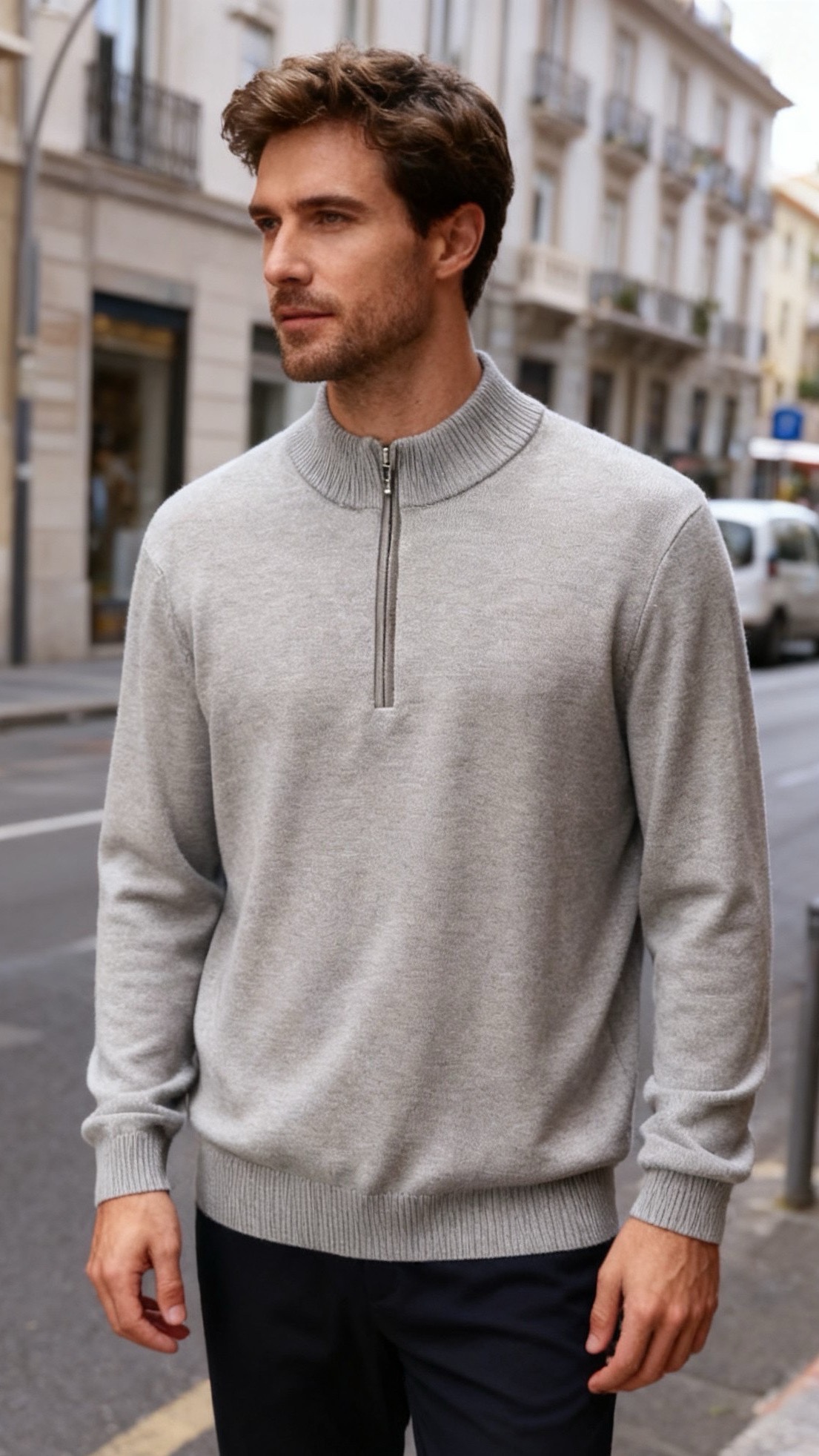 NO:656099,LP. 25 new fashionable men's all-match sweaters for autumn and winter are made of fine knitted blended fabrics, which are soft to the touch and have good warmth retention and drape. The neckline is designed with a half-open zipper and the metal zipper puller is simple and exquisite. The ribbed knitted half-high collar fits the neck without being tight. The overall shape is loose and moderate. The solid color design without unnecessary decoration highlights a minimalist and high-end feel. It is suitable for business and leisure, daily commuting and other scenarios. It is a classic and versatile item for autumn and winter!  Sizes 48-56, shipped next day!  ,,loro piana,alexander wang19860909LP. 25秋冬新款时尚男士百搭针织衫采用细腻针织混纺面料打造,触感柔软且兼具良好的保暖性与垂坠感.领口处设计半开拉链,金属拉链头简约精致,罗纹针织的半高领贴合颈部又不紧绷,整体版型宽松有度,无多余装饰的纯色设计凸显极简高级感,适配商务休闲、日常通勤等多种场景,是秋冬穿搭的经典百搭单品！尺码48-56,隔天出货！,,loro piana,alexander wang,Men's clothing