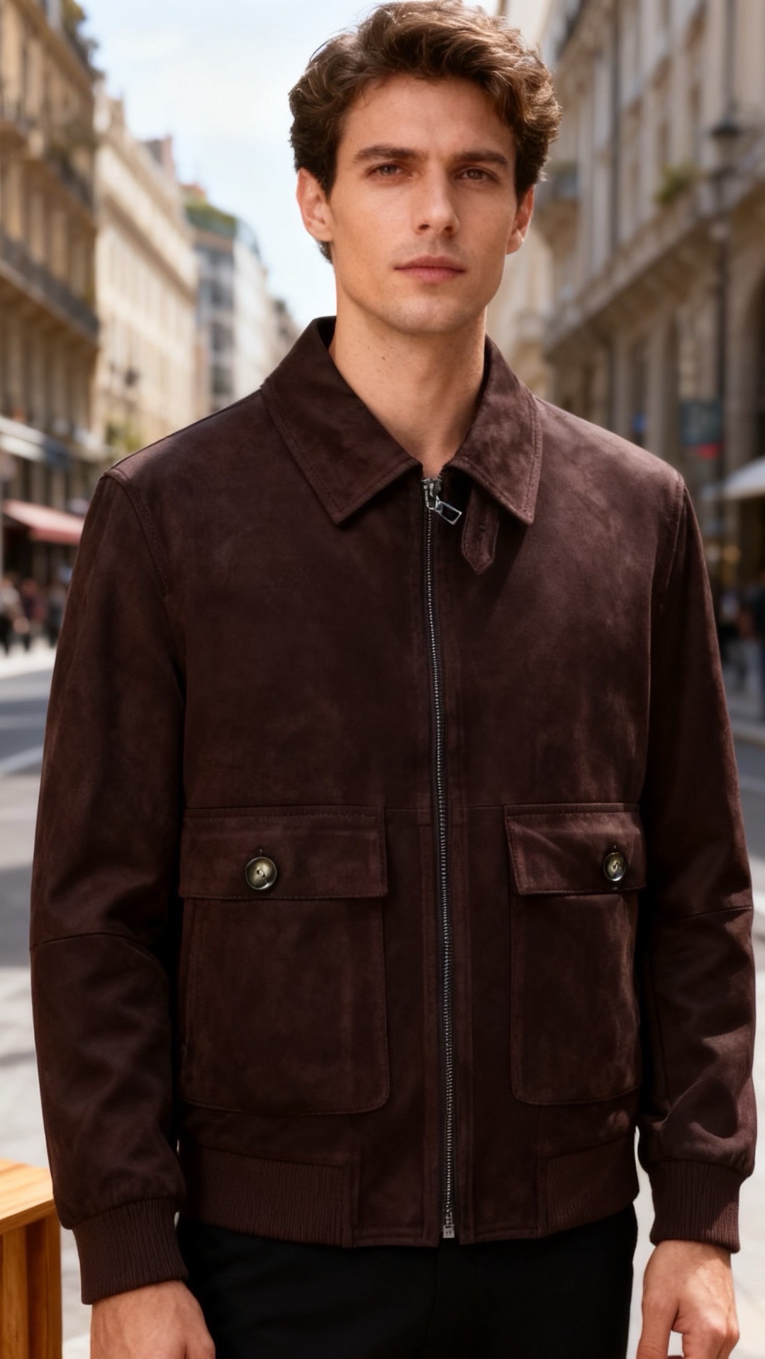 NO:656222,LP. 2025 autumn and winter new style!  The fashionable men's lapel jacket is made of suede material, with a fine suede texture as a whole, a warm matte luster, and a high-end texture. The version has a classic lapel design, with a metal zipper closure on the front, and lapels with metal snap buttons on both sides of the body.  The large cover pocket is practical and has a workwear style; the cuffs are ribbed, echoing the ribbed design of the hem, which not only fits the body shape but also prevents wind. The overall tailoring is neat, simple yet refined, and has both casual and business wear attributes, with a calm and elegant style!  Sizes 48-56, shipped next day!  ,,loro piana,jackets & coats,chamois leather,alexander wang19860909LP. 2025秋冬新款！时尚男士翻领夹克采用麂皮材质,整体呈现出细腻的绒面质感,自带温润的哑光光泽,质感高级.版型上是经典的翻领设计,前襟采用金属拉链开合,衣身两侧设有带金属按扣的翻盖大口袋,实用又具工装风格；袖口为罗纹收口,与衣摆的罗纹设计相呼应,既贴合身形又能防风.整体剪裁利落,简约中透着精致,兼具休闲与商务的穿搭属性,风格沉稳大气！尺码48-56,隔天出货！,,loro piana,jackets & coats,chamois leather,alexander wang,Men's clothing