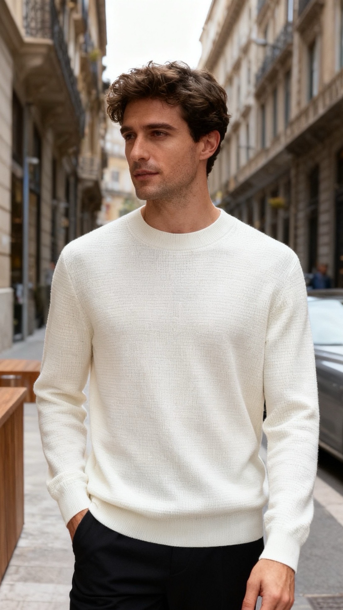 NO:656109,Zegna*/Zegna. 25 new autumn and winter styles!  The fashionable men's round neck sweater is made of 100% sheep wool fabric, with a clear and three-dimensional texture, soft and elastic touch; the classic small round neck design fits the neck, and the version is a simple straight cut, with clean lines and no drag, and the overall style is clean and refreshing. It can be worn alone to create a casual look, or it can be worn as an inner layer with jackets, coats and other coats. It is a basic and versatile textured item!  Sizes 48-56, shipped next day!  ,,zegna,jackets & coats,jackets & coats,alexander wang19860909杰尼*/Zegna. 25秋冬新款！时尚男士圆领毛衫采用百分百绵羊毛面料,肌理感清晰立体,触感柔软且富有弹性；经典的小圆领设计贴合颈部,版型为简约的直筒剪裁,线条利落不拖沓,整体风格干净清爽,既可以单穿打造休闲造型,也能作为内搭搭配夹克、大衣等外套,是基础又百搭的质感单品！尺码48-56,隔天出货！,,zegna,jackets & coats,jackets & coats,alexander wang,Men's clothing