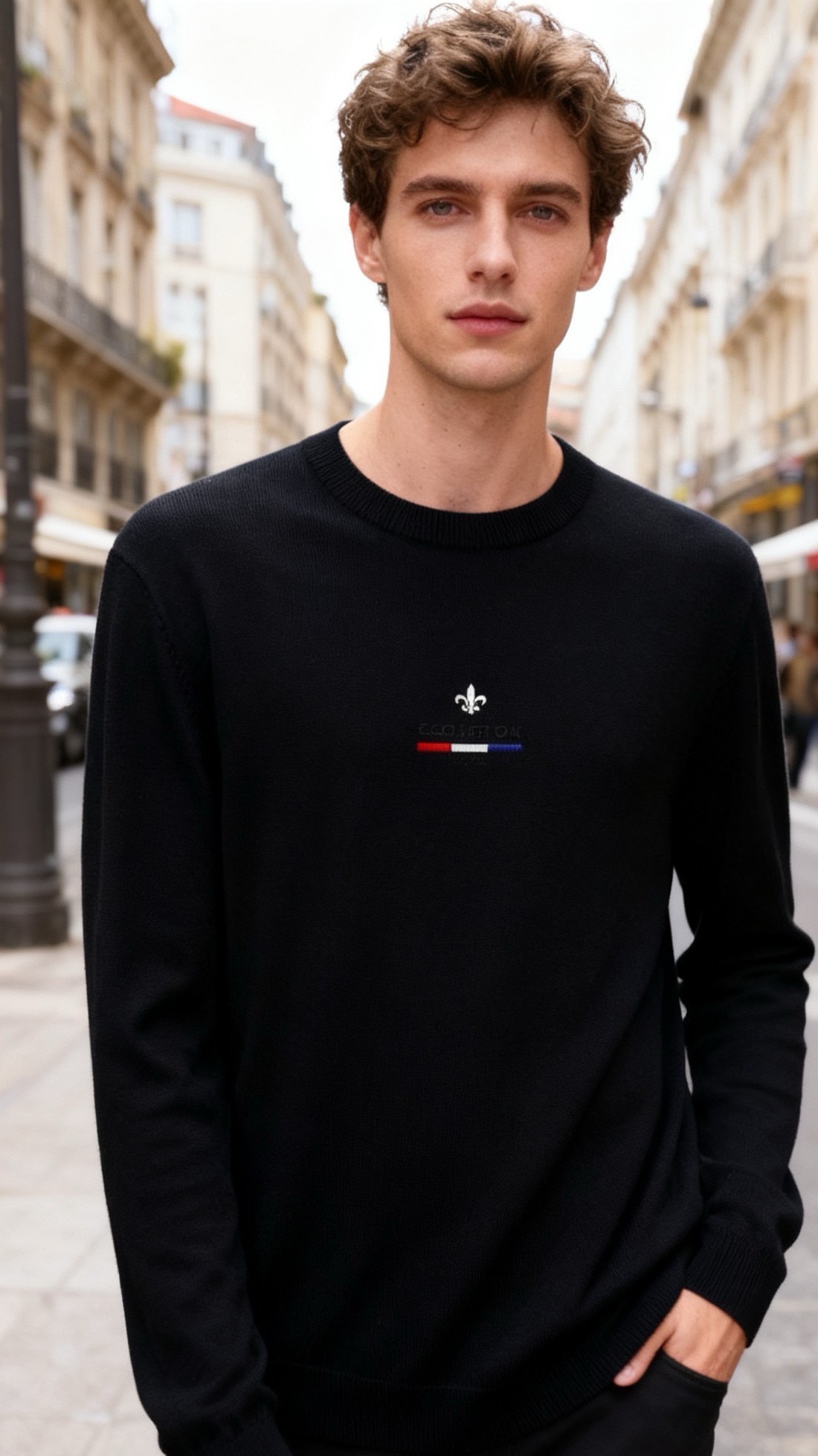 NO:684382,Crow heart.  25 autumn and winter new men's black round neck knitted long-sleeved shirt, simple details brighten the overall look; it is made of fine and soft knitted fabric, which is skin-friendly, breathable and warm. The straight version is loose and not flattering, and has good tolerance for all kinds of body shapes.  ; The main tone of black is versatile and practical. It can be easily matched with casual pants, jeans, suit pants and other items. It is suitable for daily commuting, light business, leisure travel and other scenarios. The design of ribbed cuffs and hem further enhances the fit and durability of wearing!  Sizes 48-56, shipped next day!  ,,chrome hearts,jeans,business suit,19860909克罗心. 25秋冬新品男士黑色圆领针织长袖衫,简约细节点亮整体造型；选用细腻柔软的针织面料,亲肤透气且兼具保暖性,直筒版型宽松不挑身型,对各类身形都有良好的包容度；黑色主调百搭实穿,可轻松搭配休闲裤、牛仔裤、西装裤等单品,适配日常通勤、轻商务、休闲出行等多种场景,罗纹袖口与下摆的设计进一步增强穿着的贴合度与耐穿性！尺码48-56,隔天出货！,,chrome hearts,jeans,business suit,,Men's clothing