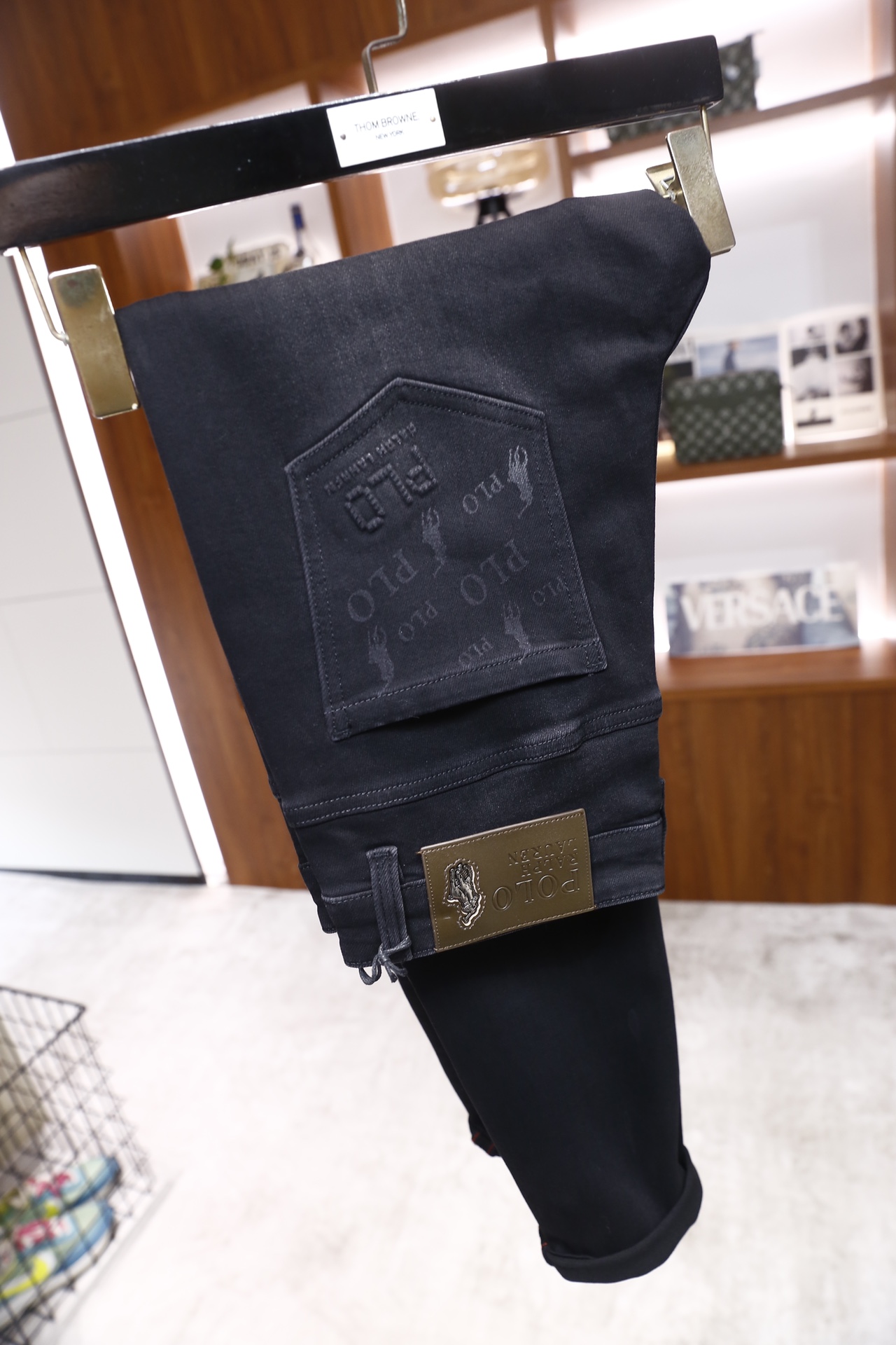 🔥保罗.2025秋季新款原单高端男士深色百搭休闲牛仔裤！奢华经典品牌字母LOGO配饰 身穿着非常舒适 低