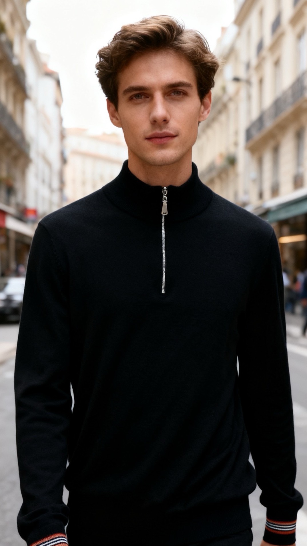 🔥巴宝莉/Burber*y.25秋冬新品！时尚男士半高领针织衫采用细腻的针织面料打造，领口处设计银色金属