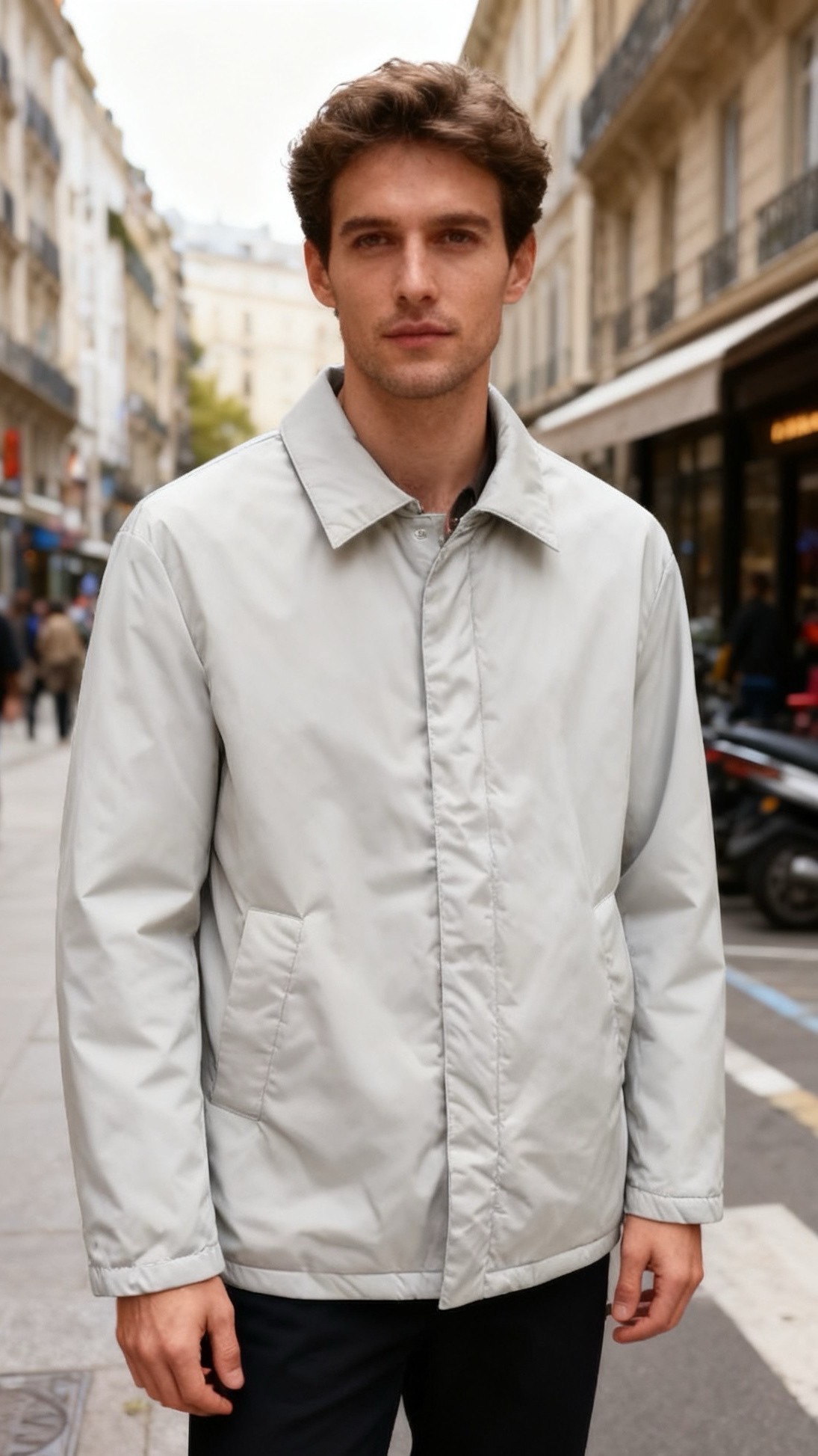 NO:680933,Ermenegildo Zegna. New products for autumn and winter 25!  Fashionable men's lapel down jacket, made of windproof and wrinkle-resistant fabrics, filled with down material inside, has excellent warmth retention and does not look bulky; the classic shirt collar design is neat and elegant, and the hidden zipper closure makes the fit more concise. The three-dimensional patch pockets on both sides are both practical and decorative, and the cuff closing design further locks in temperature; the overall loose casual fit is suitable for a variety of body shapes, and the style is light and luxurious. It is a practical down item that can be worn in spring, autumn and winter!  Sizes 48-56, next day!  ,,zegna,jackets & coats,shirts,down jacket,19860909杰尼亚. 25秋冬新品！时尚男士翻领羽绒夹克,采用防风抗皱的面料打造,内里填充羽绒材质,保暖性出众且衣身不显臃肿；经典衬衫领设计利落大气,隐藏式拉链开合让版型更简洁,两侧立体贴袋兼具实用与装饰性,袖口收口设计进一步锁住温度；整体宽松的休闲版型适配多种身形,风格轻奢简约,是春秋冬三季皆可穿的实穿型羽绒单品！尺码48-56,隔天！,,zegna,jackets & coats,shirts,down jacket,,Men's clothing