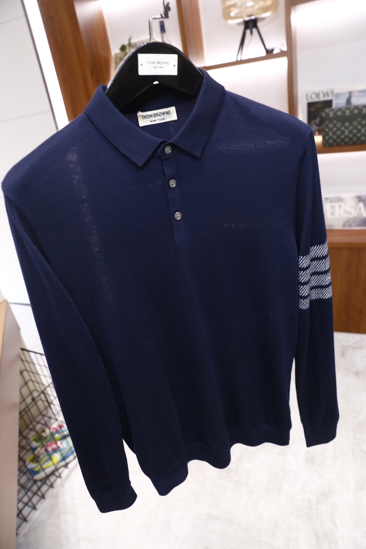 🔥汤姆布朗/TB.25秋冬新品！时尚男士纯羊毛长袖Polo衫，采用针织面料打造，领口为经典Polo翻领设