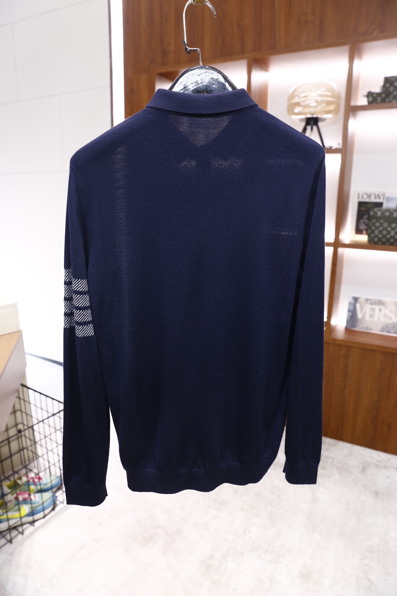 🔥汤姆布朗/TB.25秋冬新品！时尚男士纯羊毛长袖Polo衫，采用针织面料打造，领口为经典Polo翻领设